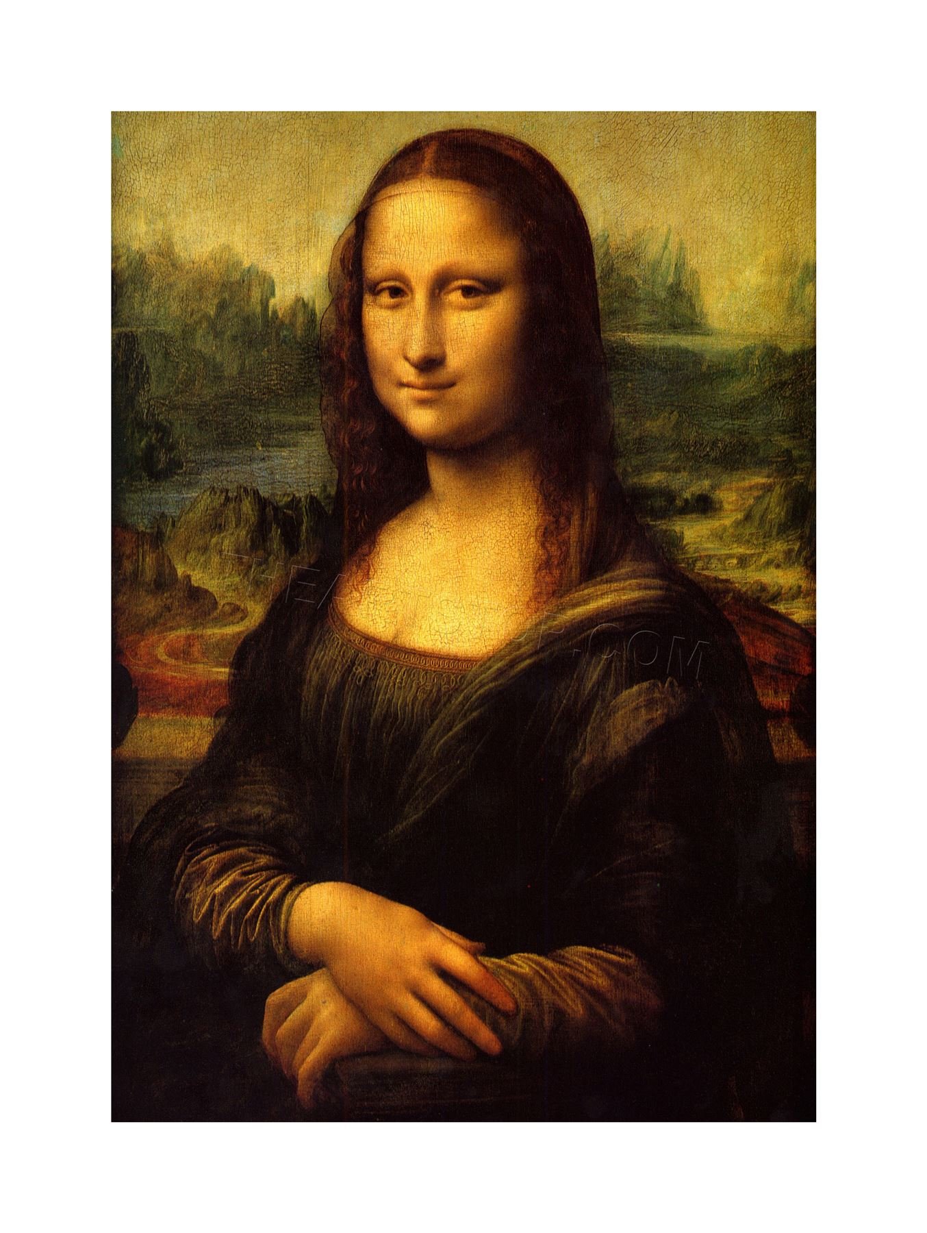 Wee Blue Coo Painting Portrait Study Da Vinci Mona Lisa Detail Wall Art Print