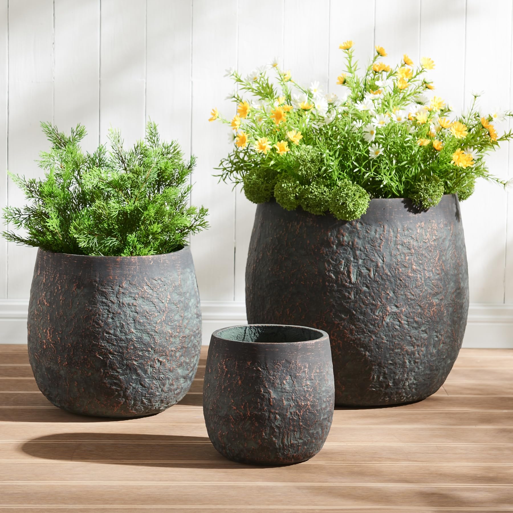 Wallowa Concrete Planter Set