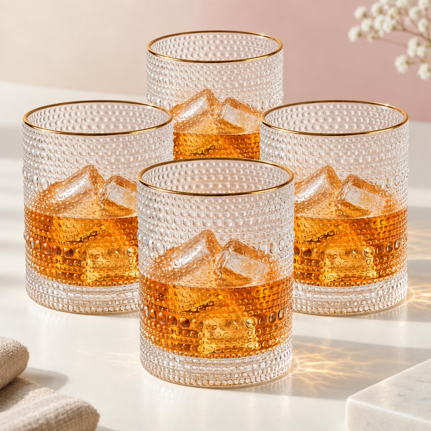 Vintage Hobnail Whiskey Glasses - Set of 6 -29 Vintage Hobnail Whiskey Glasses - Set of 6 -29