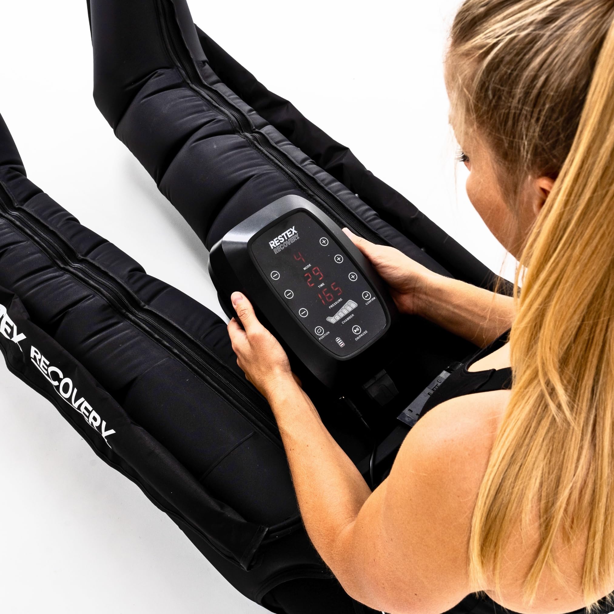 Bottes de Pressothérapie 6 Chambres - Appareil de Massage Drainage Lymphatique pour Jambes Lourdes Pieds, Récupération Sportive, Rétention d'Eau, Cellulite - Garantie 2 Ans (Taille M)