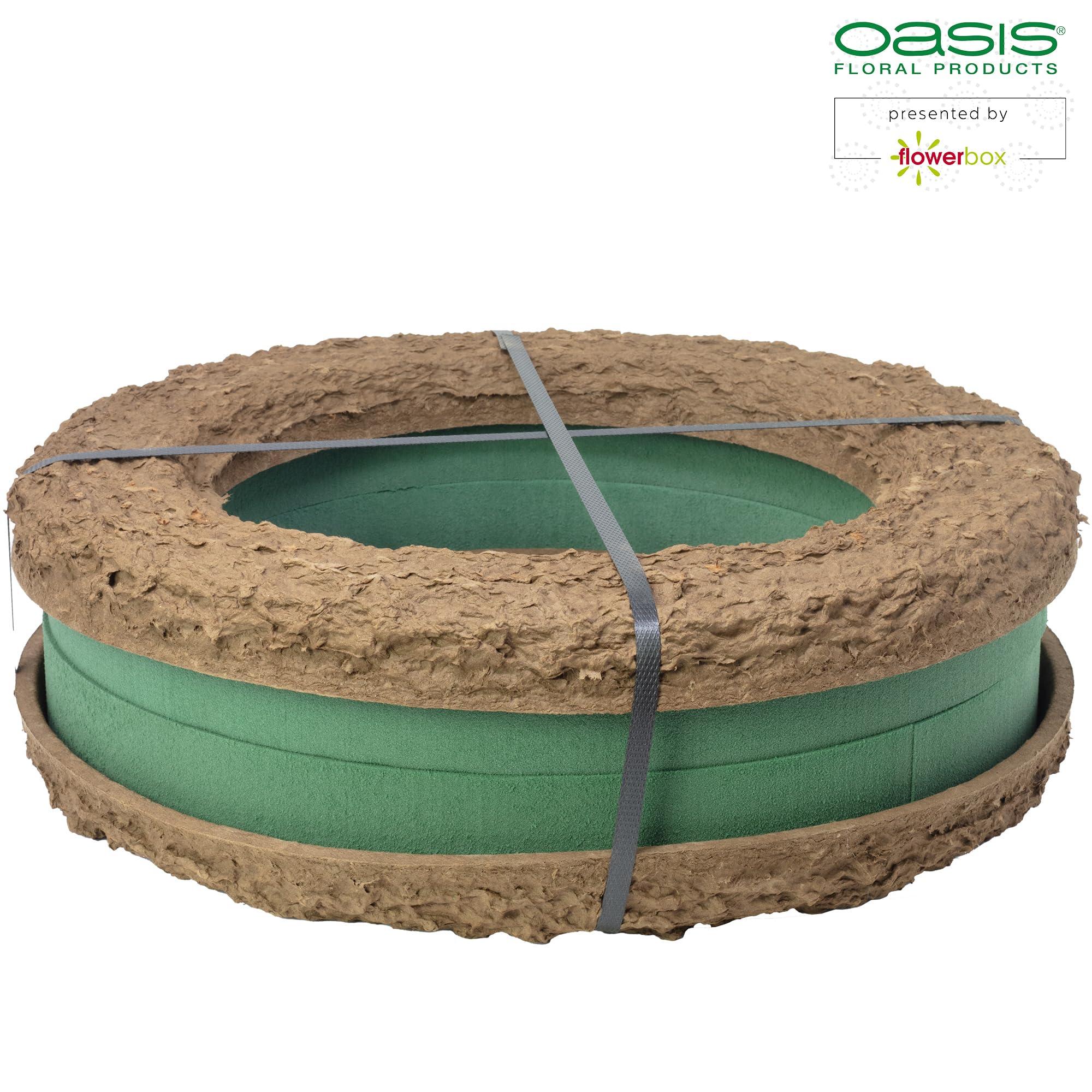 FLOWERBOX Oasis biolit pierścień z pianki wtykowej Ø 38 cm masa wtykowa gąbka do wtykania - 2 sztuki
