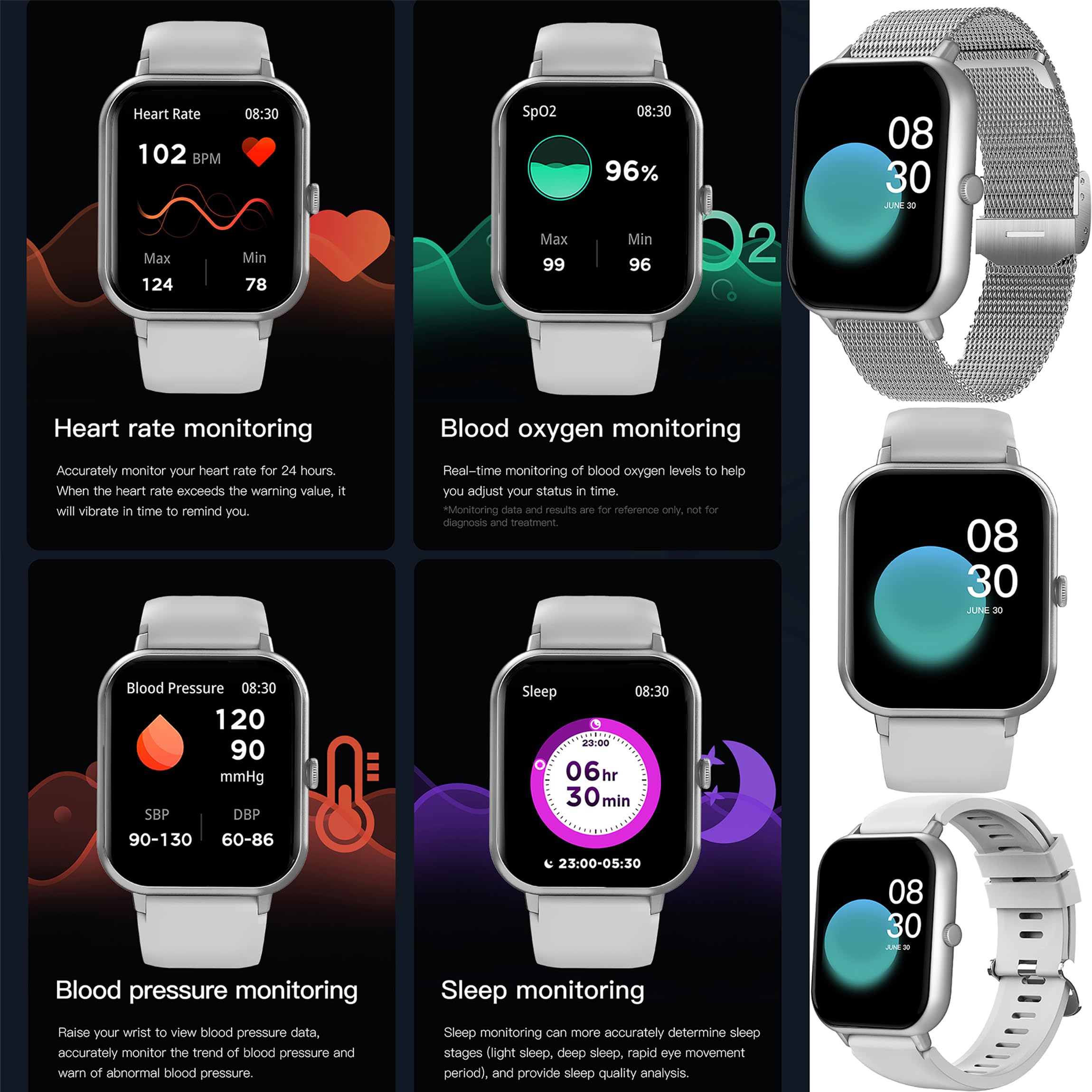 1,83'' AMOLED Smartwatch Uomo con Chiamate Bluetooth, 2026 Nuovo Orologio Fitness con 24/7 Monitor Temperatura Corporea Sonno e Cardiofrequenzimetro, SpO2, Orologio Sportivo 3ATM iOS Android (Argento)