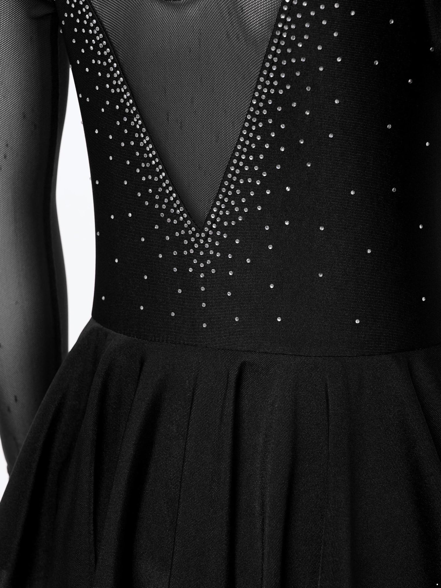 Freebily Vestido de Danza Patinaje sobre Hielo para Niña Leotardo de Manga Larga Maillot de Gimnasia Rítmica Competición Vestido de Bailarina Ballet — view 6