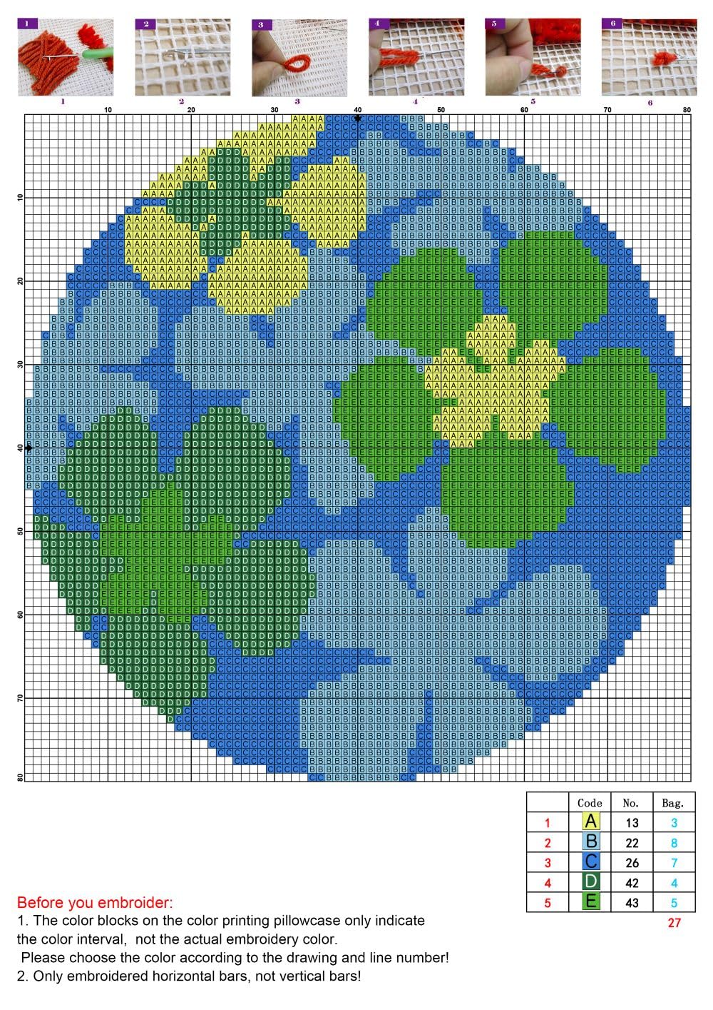 CraftsFabrics Meadow Bloom Rug 60% Cotton 40% Polyester DIY Crafts Yarn Carpet Round Shape Animal Custom Latch Hook Rug Crochet Kits for Beginners Adults - Image 3