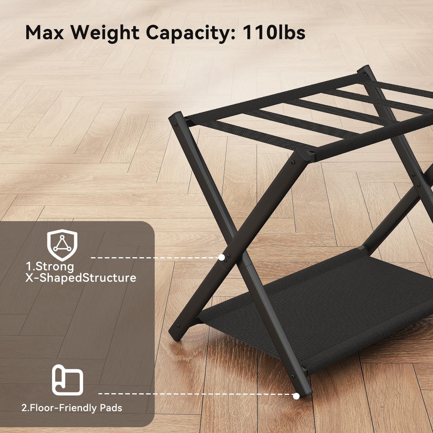 IBUYKE Luggage Rack for All Suitcase Sizes TLR002B