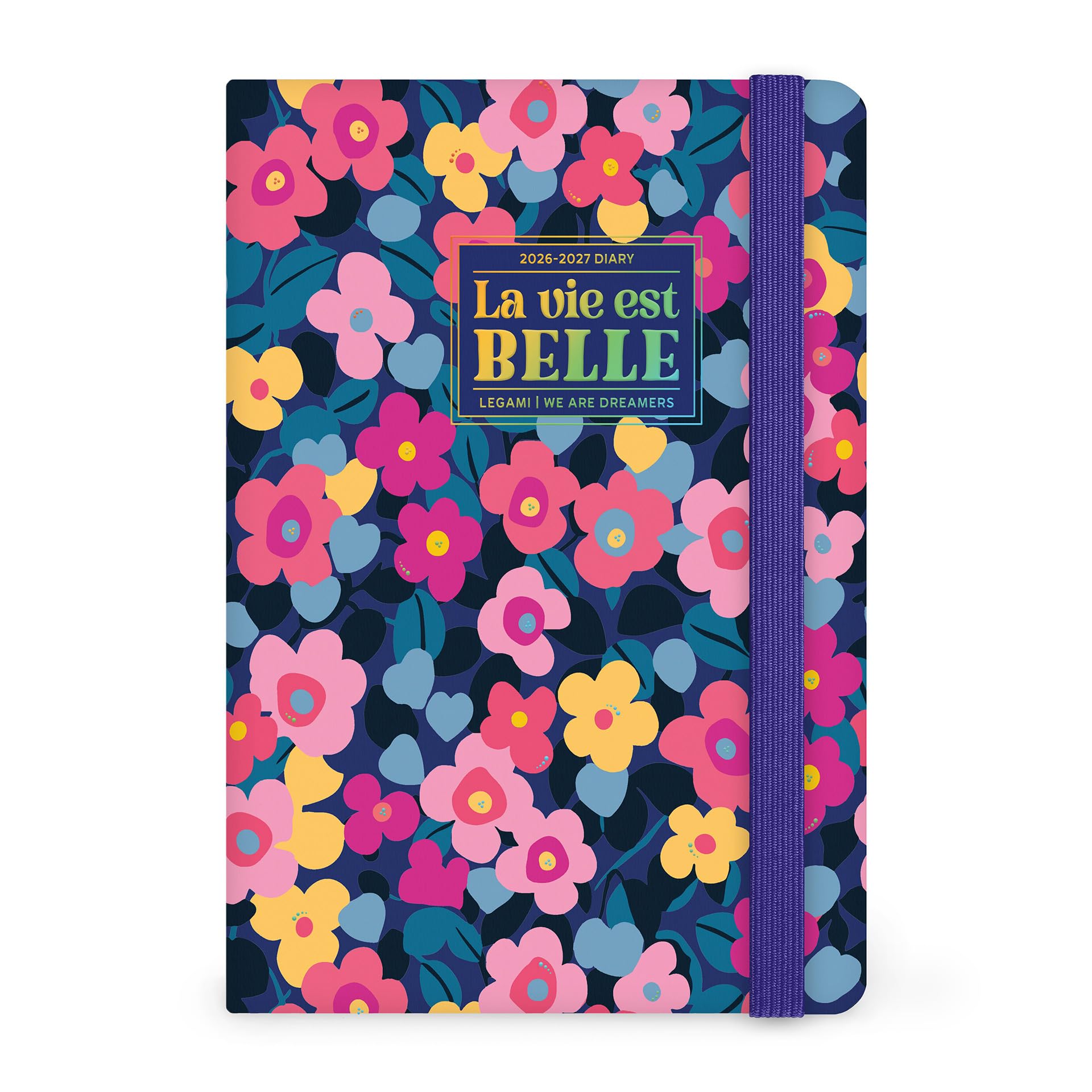Legami Weekly Planner with Notebook 2026-2027, Flowers, 16 Months, Medium, Diary from September 2026 to December 2027, Closure with Elastic Band, FSC Certified Paper, 12 x 18 cm