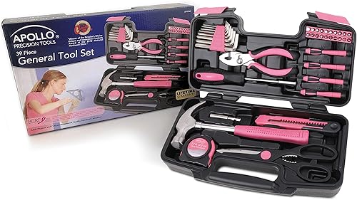 Miniatura 2 de Juego de herramienta general DT9706P de Apollo Tools rosa 39 piezas donación hecha para la investigación del cáncer de mama Azul / Patchwork,
