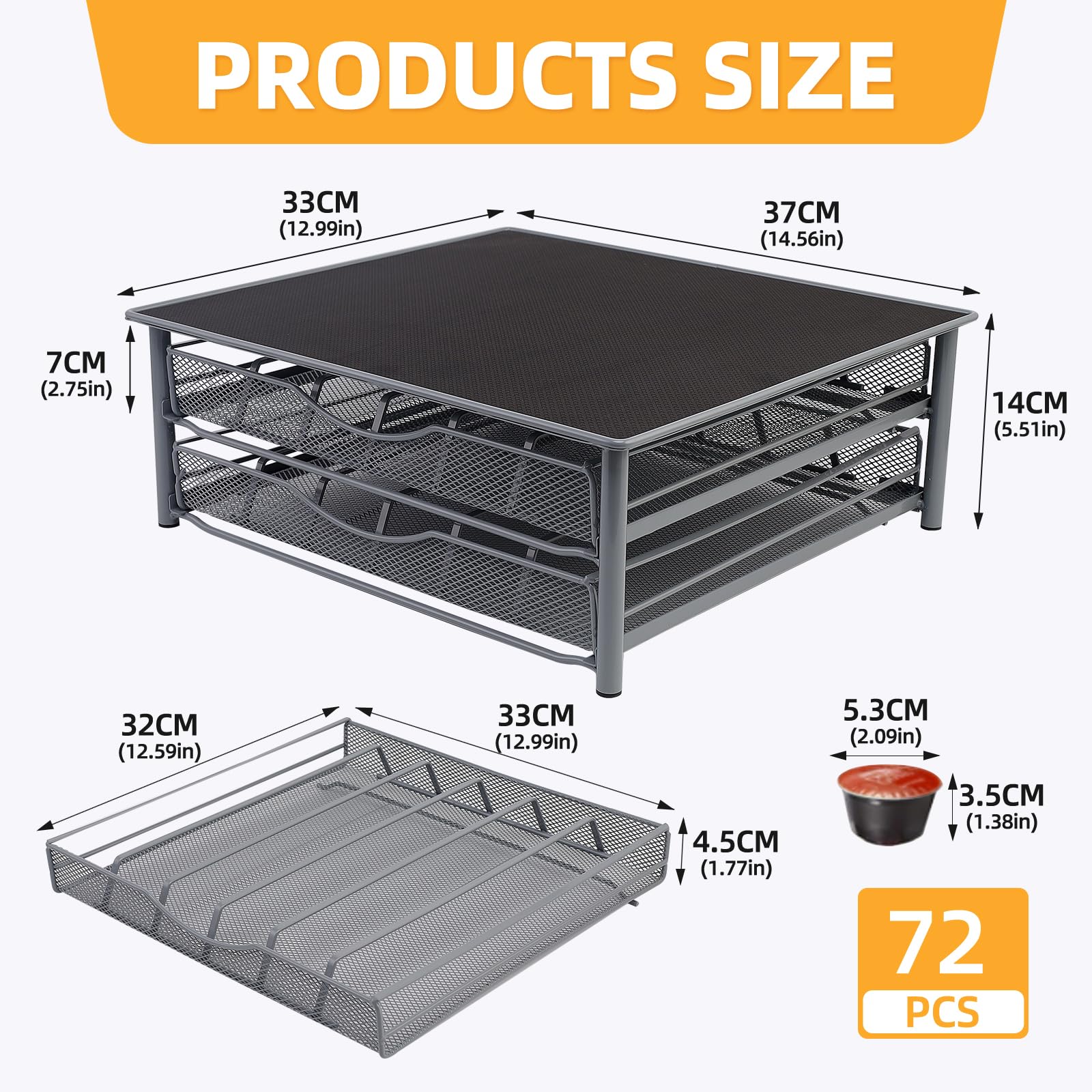 Soporte para Cápsulas de Café,Cajón para Almacenar Cápsulas,Dispensador de Capsulas,Almacenamiento de Cápsulas de Gran for Dolce Gusto,Capacidad para el Hogar,Oficina,Café