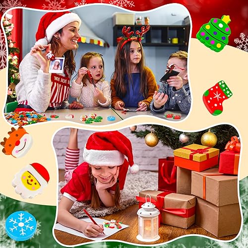 Miniatura 5 de 192 gomas de borrar de Navidad para niños, borradores grandes de Navidad, copos de nieve, árbol de Navidad, a granel, para niños, relleno de