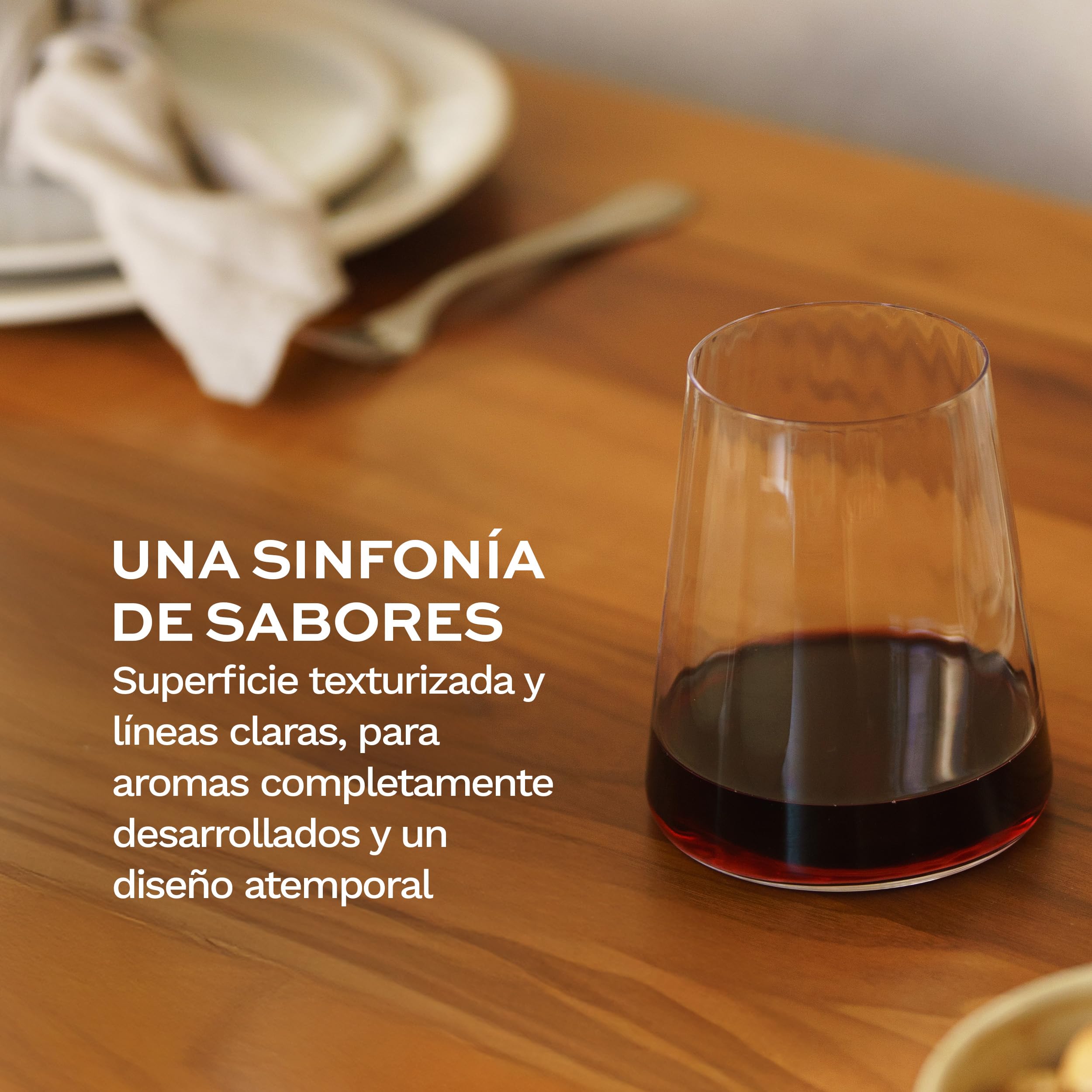 Stölzle Lausitz Copas de Vino Tinto Symphony Set de 6 × 520 ml – Copas Modernas Sin Tallo para Óptima Liberación de Aromas – Planas de Cristal – Apta para Lavavajillas & Made in Germany | Moderna copa de vino tinto y copas de vino sin tallo para vino tint