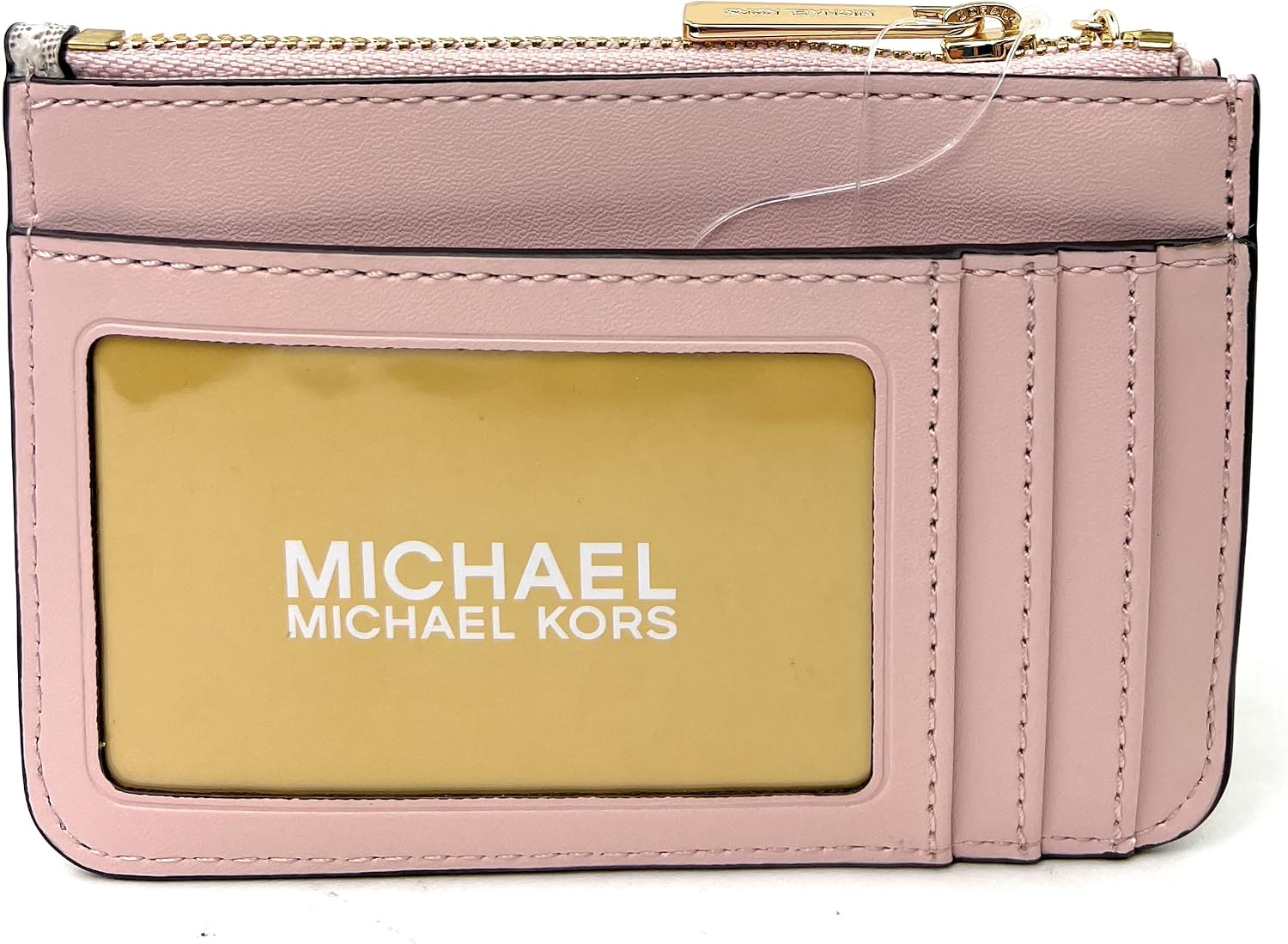 Michael Kors Key Ring Top Zip Coin Pouch ID Card Holder Wallet (pwder blush multi)