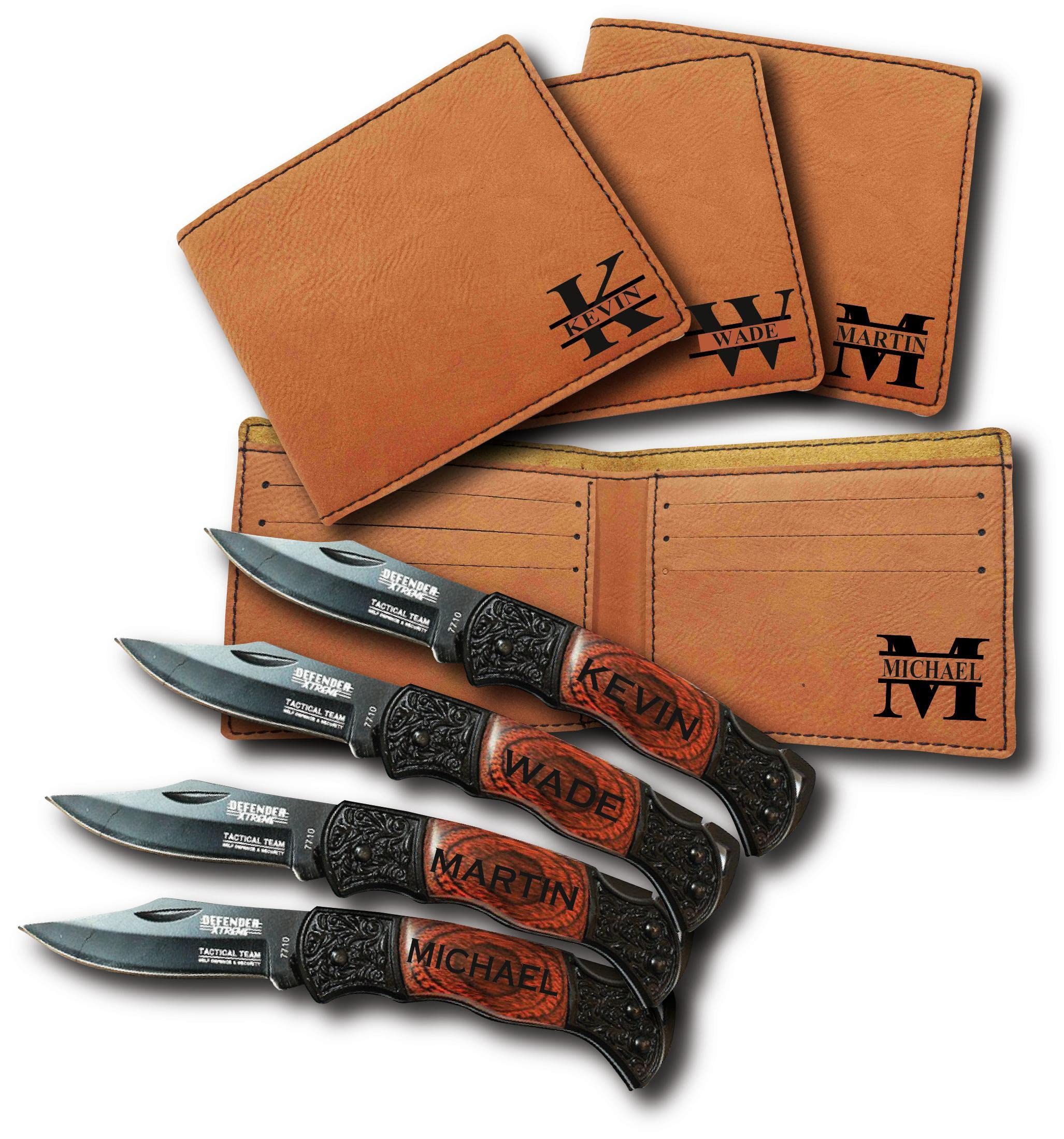 PWEngraving Groomsmen Gift Sets, Groomsman Proposal Gifts, Groomsmen Gift, Engraved Holiday Gifts, Best Man gift, Personalized Wallet Knife, Boyfriend
