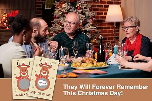 Miniatura 5 de Tarjetas de juego para raspar de Navidad, calcomanías para rascar, juegos de vacaciones, boletos de sorteo de lotería, decoraciones de suministros