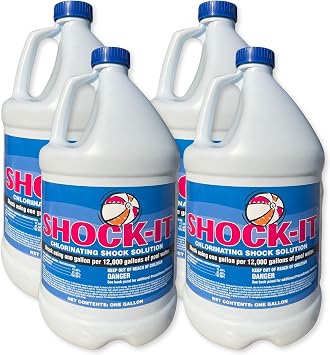 Shock-It Liquid 4-Pack Chlorinating Shock Solution for Pools & Spas - 4 Gallons