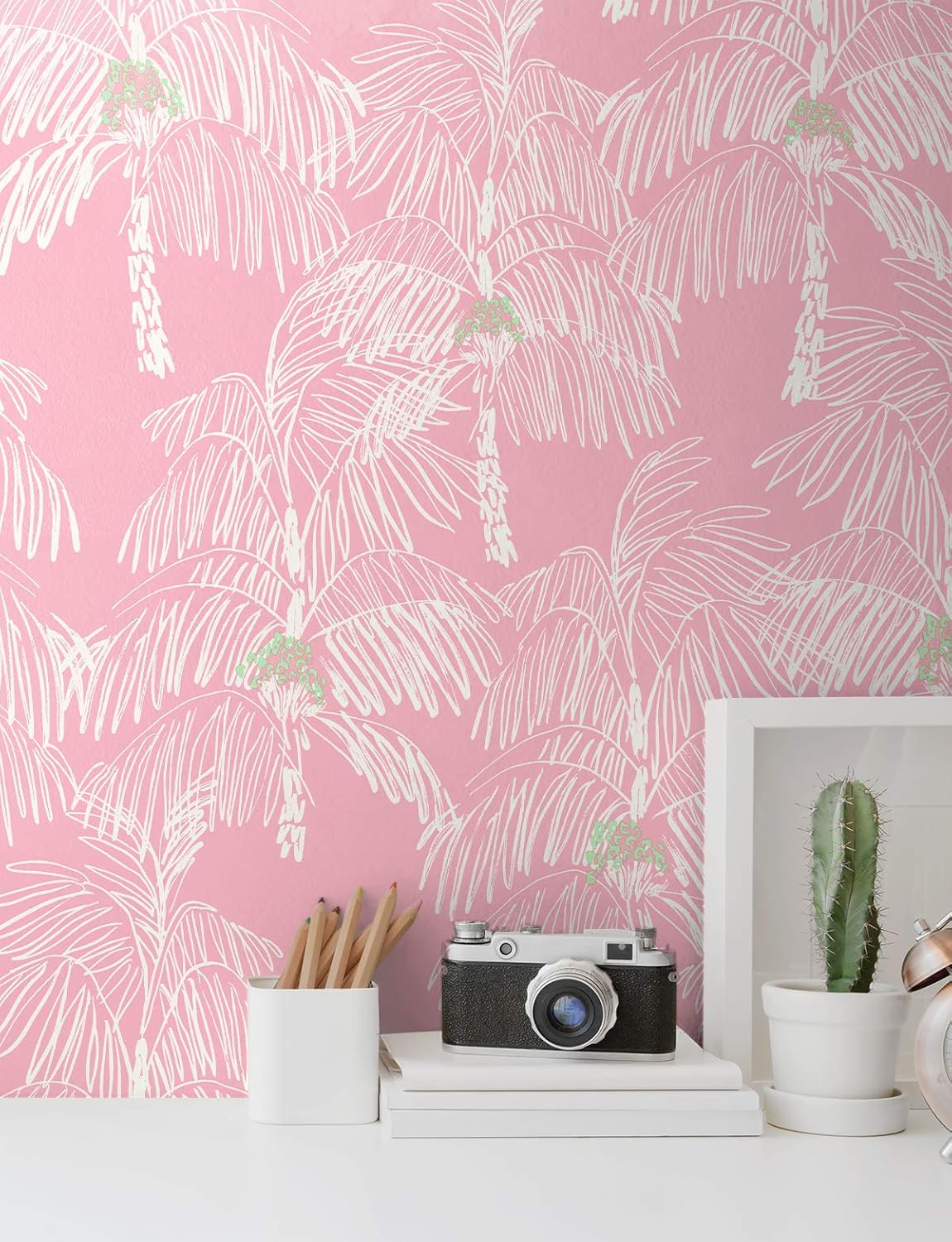 NextWall Palm Beach Tropical Peel and Vinyl Stick Wallpaper (Flamingo)