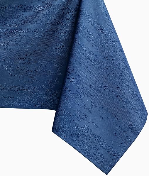 AmeliaHome Tischdecke 60x60 cm Mitteldecke Tischtuch Tafeldecke Fleckschutz Lotuseffekt Abwaschbar Wasserabweisend Ornament Dunkelblau Vesta - 1