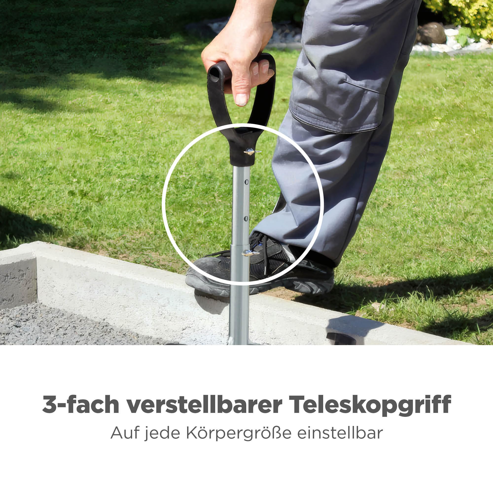 blizz-z Ergo-Plattenheber mit verstellbaren Teleskopgriff (Spannweite: 300 mm - 620 mm) | Tragkraft bis 60 kg | Verlegen von schwerer großformatiger Platten | Made in Germany