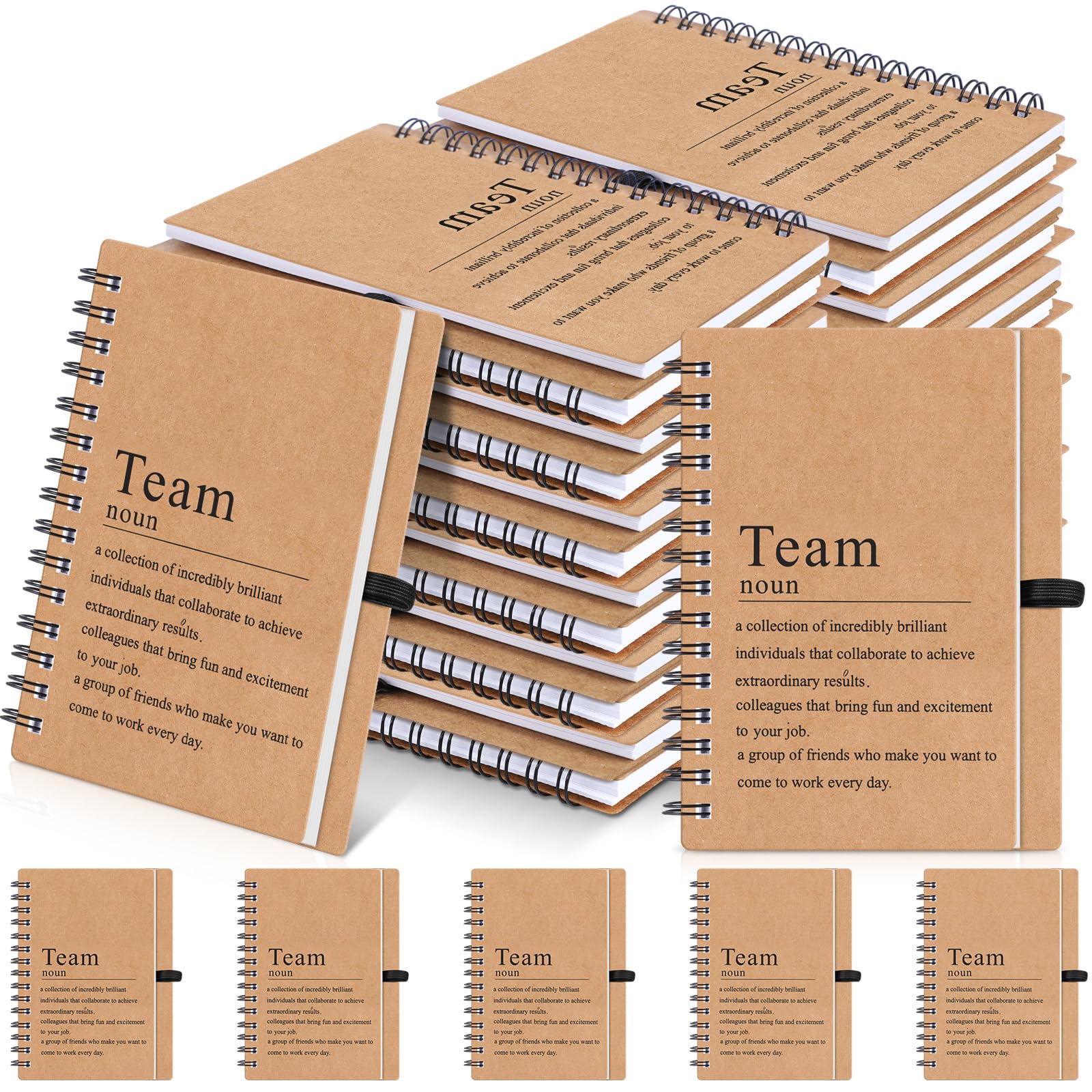 Fullhawl 24 Pcs Team Appreciation Gift Bulk for Employee A6 Spiral Notebook Motivational Journal Notepad Christmas Party Gift for Nurse Teacher