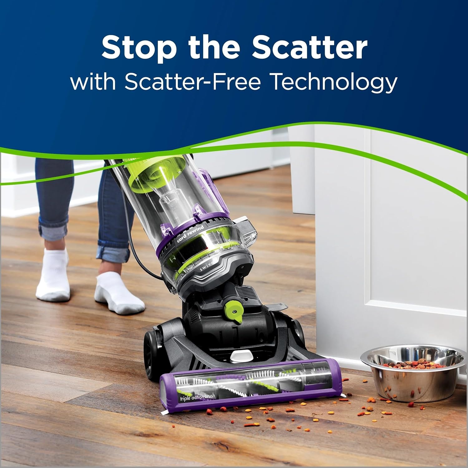 Powerlifter Swivel Pet Upright Vacuum Cleaner, Bagless, Multi-Surface, Powerful Suction, Swivel Steering, Edge-to-Edge Cleaning, Large Dirt Tank, Lightweight, Easy Empty, Model 2260