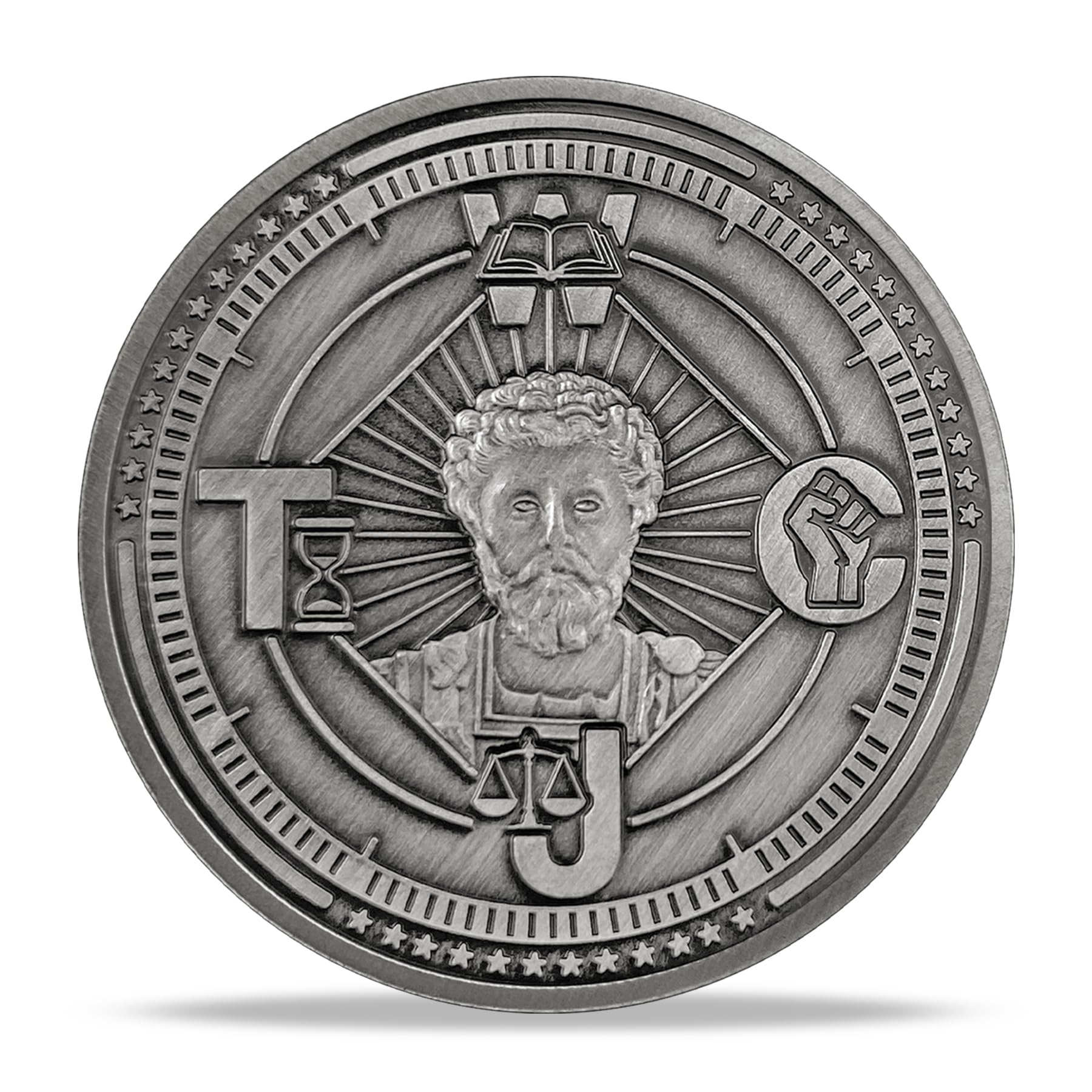 Imasoner Cardinal Virtues Coin EDC Challenge Coin Four Virtues Medallion Daily Stoic Reminder Coin