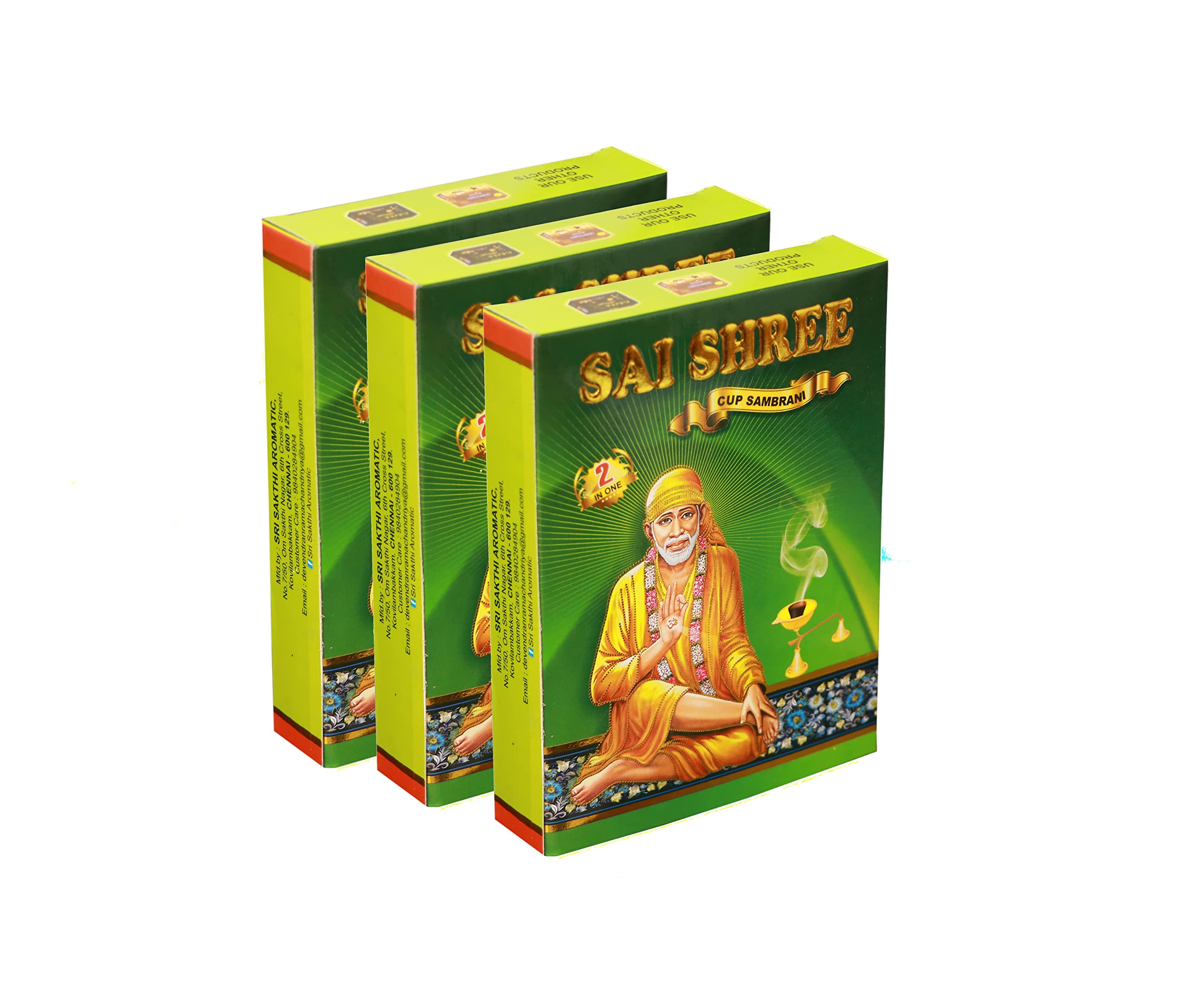 2 in 1 Cup Sambrani - with Sambrani/Benzoin fillings (Pack of 6-12 Dhoop Cups Each Pack)