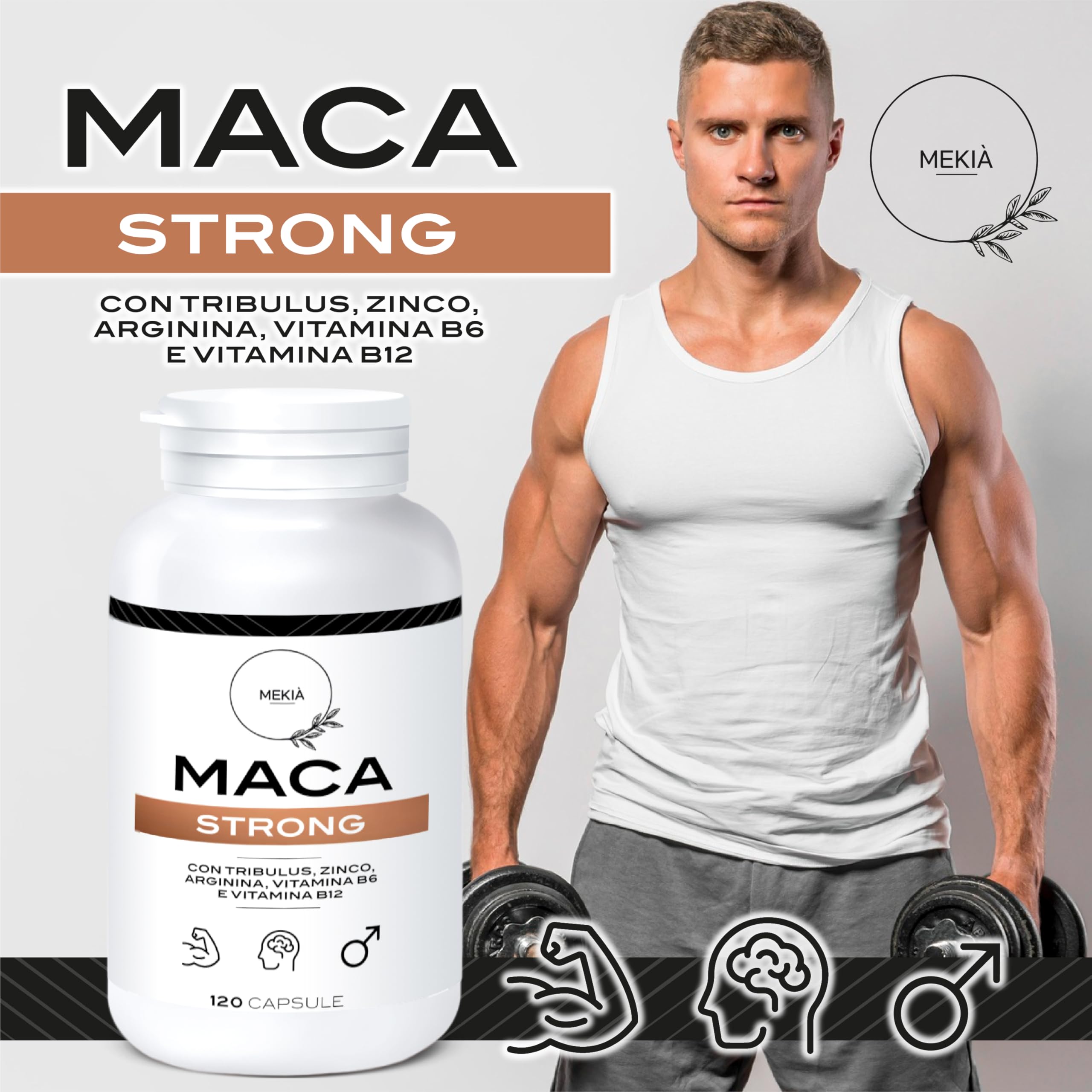 Integratori sessuali per uomo Maca, Arginina, Tribulus Terrestris, Zinco e Vitamine B – Energia e Vitalità Uomo – Supporto Testosterone e Performance – vigore e libido