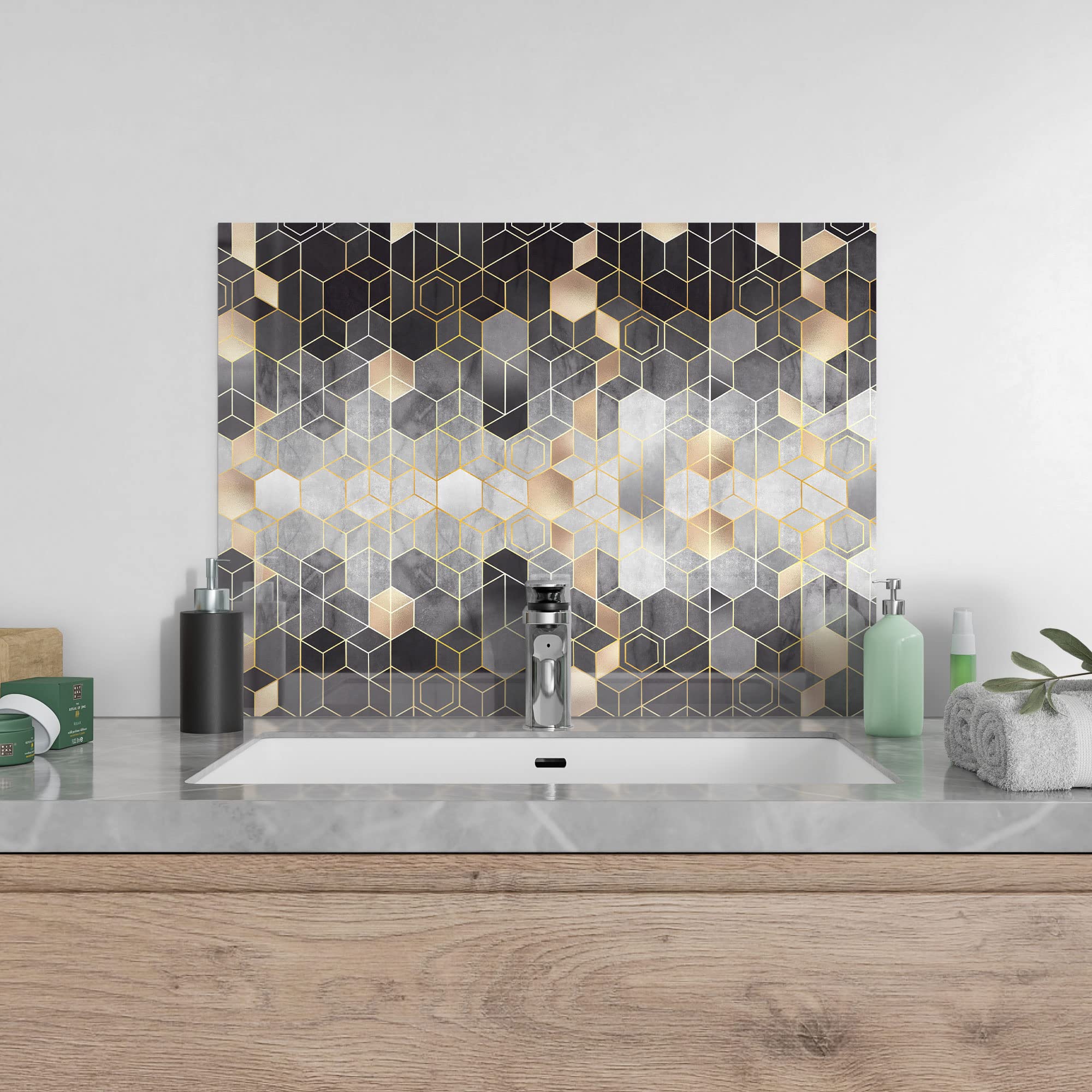 DEQORI Crédence De Cuisine En Verre - Motif Bateau En Eau Peu Profonde - 60 X 60 Cm