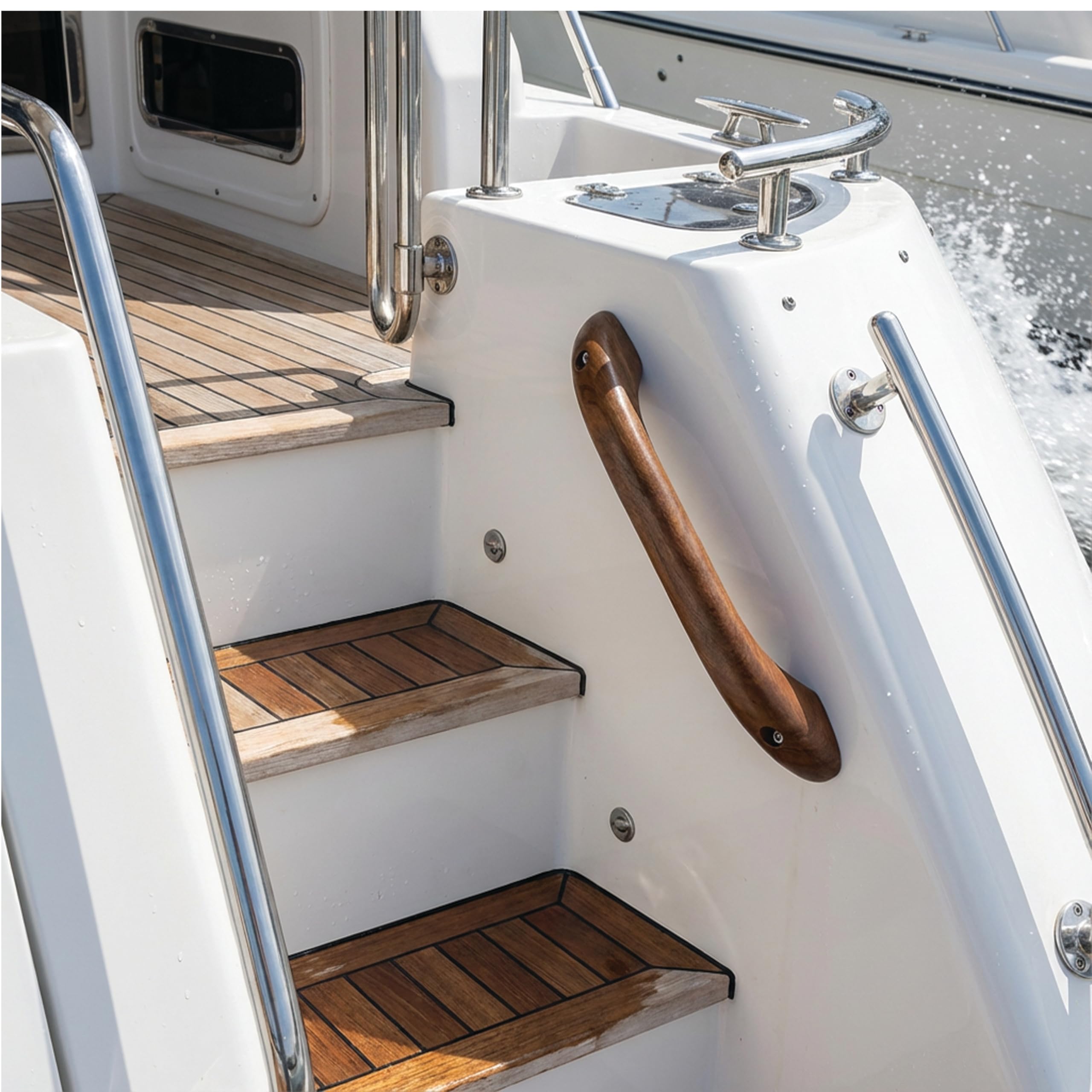 Whitecap en Teck Bateau Poignée