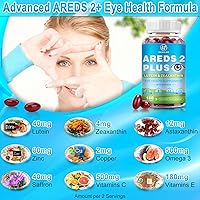 Vista 3 de AREDS 2 Plus Lutein and Zeaxanthin Softgels-Eye Vitamins with Astaxanthin 12mg,Vitamins C, E, Saffron & DHA - Eyebright,Blue Light Protection,Eye