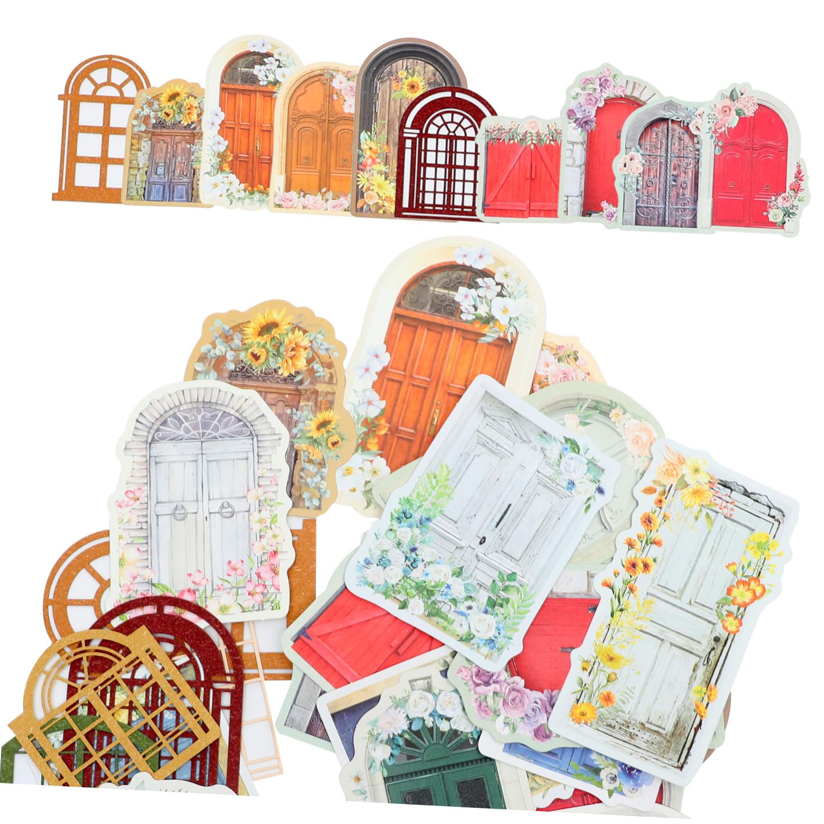 25 Sätze Blumenfenster-collagenkarte Bausätze Zur Kartenherstellung Decoupage Paper Buchstabenaufkleber Scrapbook-Aufkleber Briefe Aufkleber Buchstaben Zeitschrift Papier