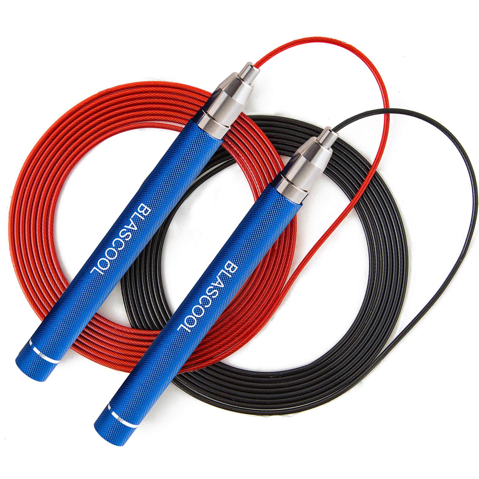High Speed Skipping Rope Jump-rope - Weighted Jump Rope for Fitness Sports Boxing MMA Training Suitable for Double-Under Cross-Over Blue