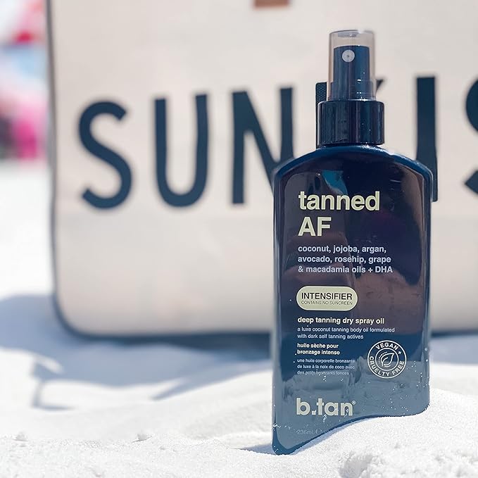 Introducing our tanning oil set, featuring three bottles of our exclusive tanned tanning oil. Achieving a dark tan has never been easier! Our tanning oil is perfect for those who want a deep, luscious tan without spending hours under the sun. With its unique blend of tan accelerating actives, you can achieve faster results, meaning less time in the sun and a darker, more intense tan. Not only does our tanning oil deliver exceptional results, but it also keeps your skin hydrated thanks to its infusion of ultra moisturizing oils. We take pride in providing a vegan formula that is free from parabens and other harmful substances, and rest assured that our products are never tested on animals. Say goodbye to pale skin and hello to a stunning, cruelty-free tan with our tanning oil set.