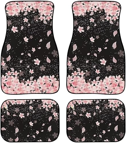 Miniatura 12 de Alfombrillas de coche con diseño de rosas azules, 4 piezas, antideslizante, con parte trasera de goma, alfombras resistentes para automóvil