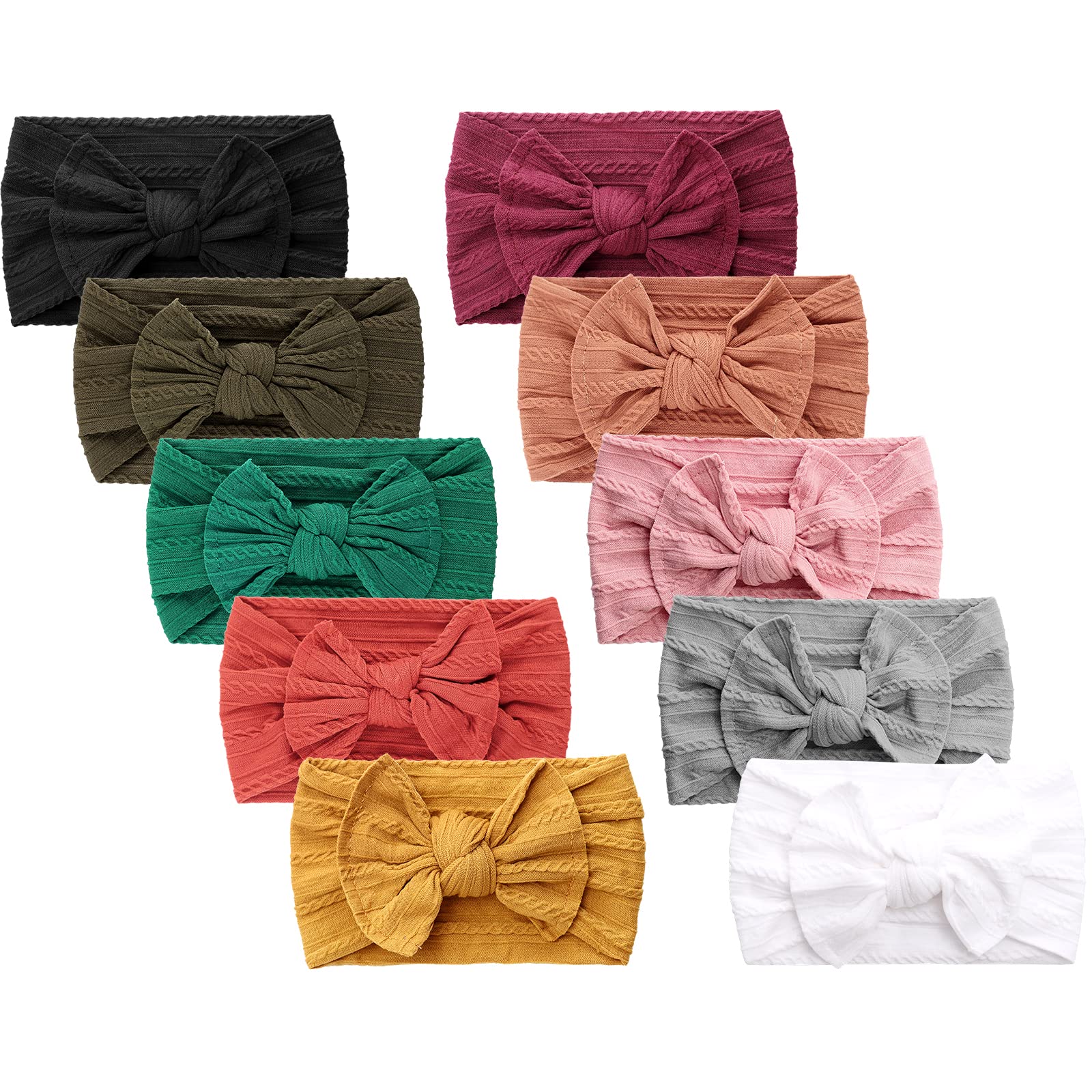 Fasce Per Capelli Bebè DRESHOW - Set Di 10 Bandeaux Elastici Con Fiocco Per Bambine - Foto 6