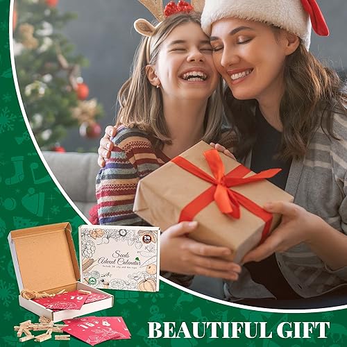 Miniatura 6 de Seeds - Calendario de Adviento de Navidad 2025 para mujeres adultas, decoración colgante, calendario de cuenta regresiva de Navidad para jardín,