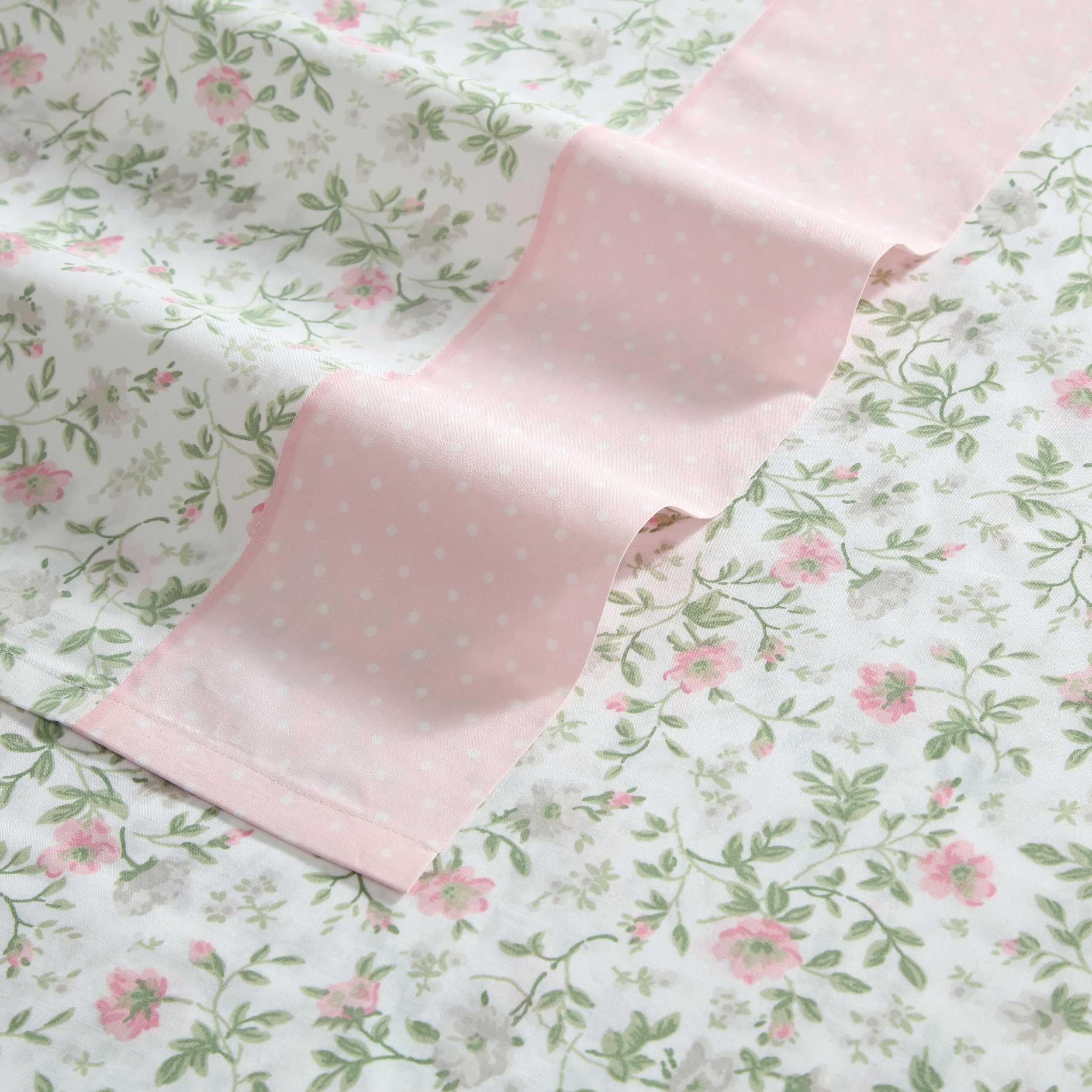 Laura Ashley - Juego de sábanas tamaño Queen, Ropa de Cama de algodón percal Transpirable con Fundas de Almohada a Juego, 200 Hilos, Bolsillo Profundo, artículos Esenciales Elegantes para la