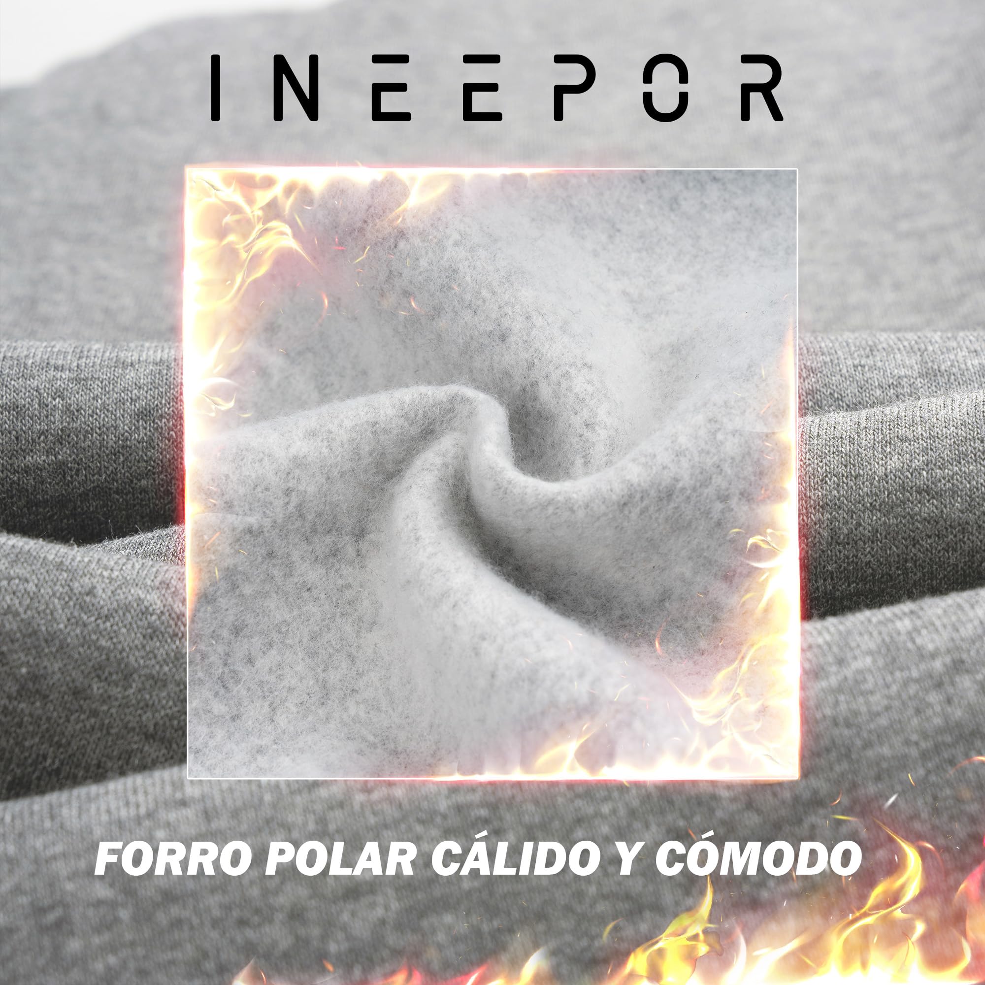 ineepor Pantalon Chandal Hombre Invierno Pantalon Deporte Hombre Forro Polar Cálido Algodon Acampanados Baggy Anchos Casual Running Jogger Cintura Elástica con Bolsillos y Cordón Ajustable XS-5XL