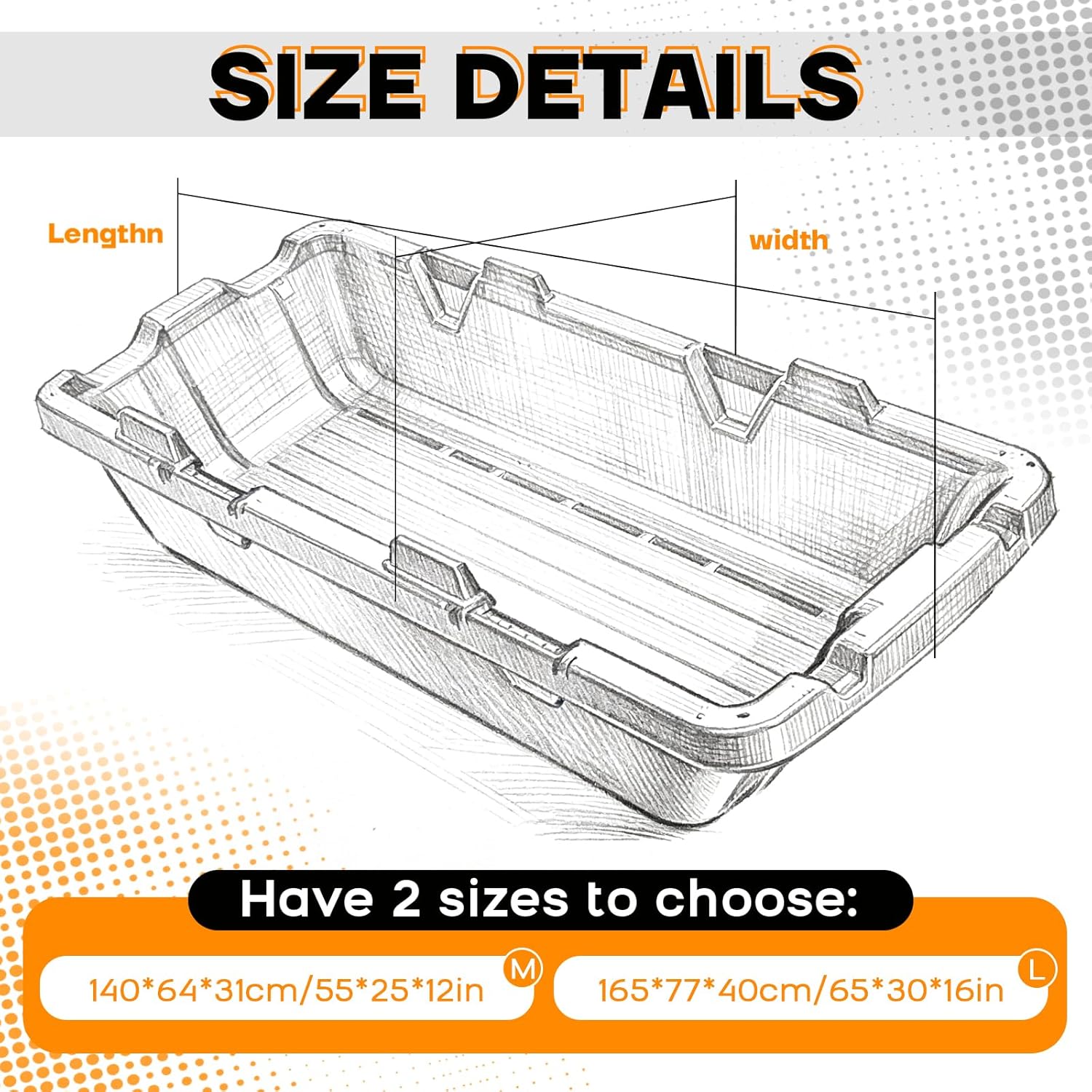 Sled Cover, Heavy Duty 600D Ice Fishing Sled Travel Cover for Storage, Protects from Snow, Water and Mud for Outdoor Activities Winter Camping Hunting