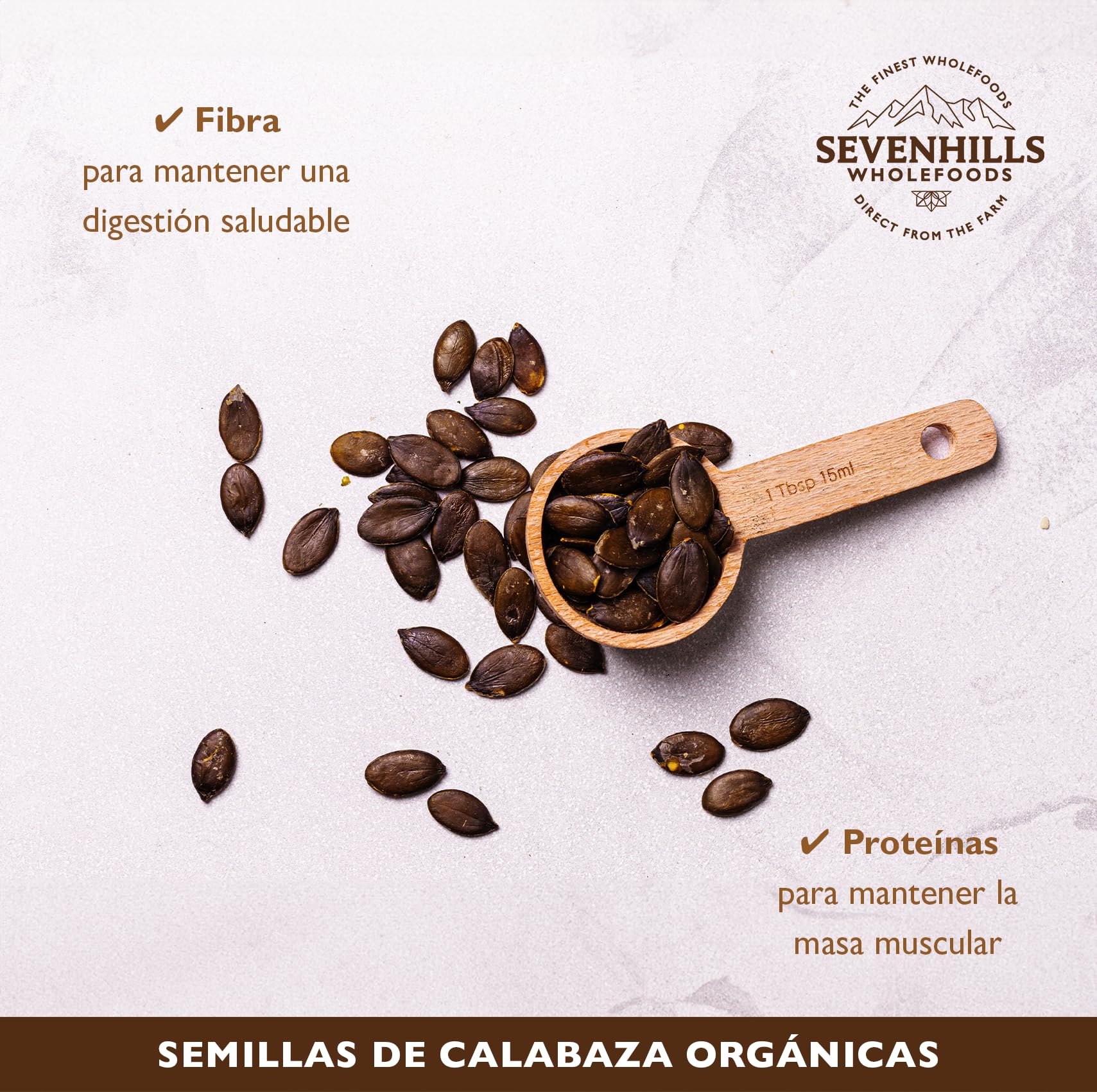 Sevenhills Wholefoods Semillas de Calabaza Europeas Orgánicas 900g de Austria