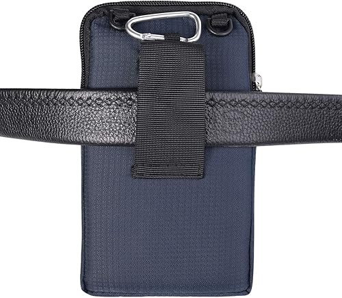 Miniatura 6 de Funda de nailon para hombre con clip para cinturón compatible con Apple iPhone 15 Pro Max, Samsung Galaxy S24 Ultra S24+ A55 A54 A34 A25 A15 A14