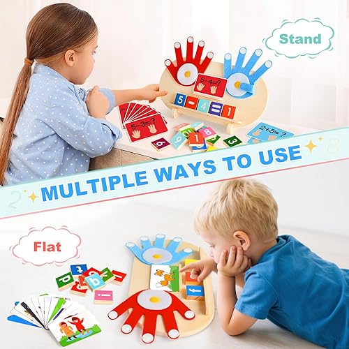 Miniatura 4 de Juguetes Montessori de madera 2 en 1 para niños, bloques de conteo de números y juguetes de juego ABC para 3 a 5, juguetes educativos de aprendizaje