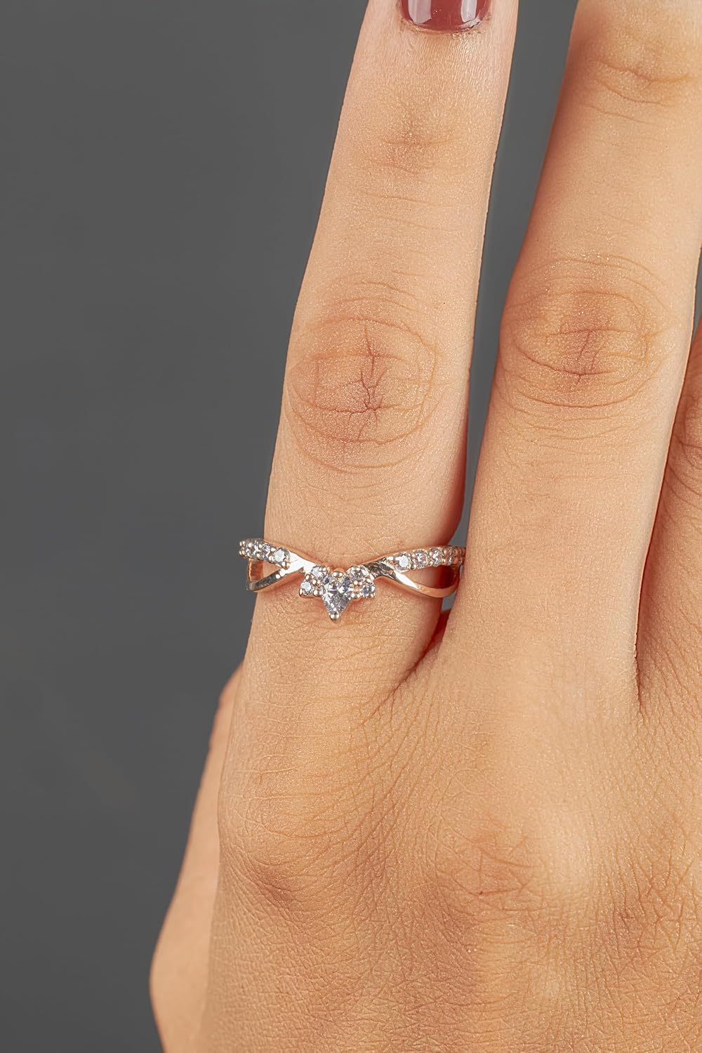 0.45CT Moissanite Ring Enhancer for Engagement Rings 925 Sterling Silver Teardrop Diamond Chevron Curved Wedding Band Stacking Rose Gold Finish Size 4 to 10