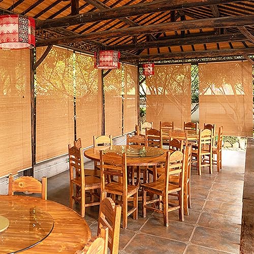 Miniatura 5 de Persianas de bambú de bambú, persianas enrollables de bambú, persianas enrollables de bambú para exteriores, persianas enrollables de bambú para