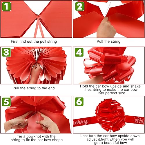 Miniatura 4 de Waydress Lazo grande para automóvil, de 20 pulgadas, grande, rojo, para envolver regalos, casas nuevas, regalo enorme para decoración de cumpleaños