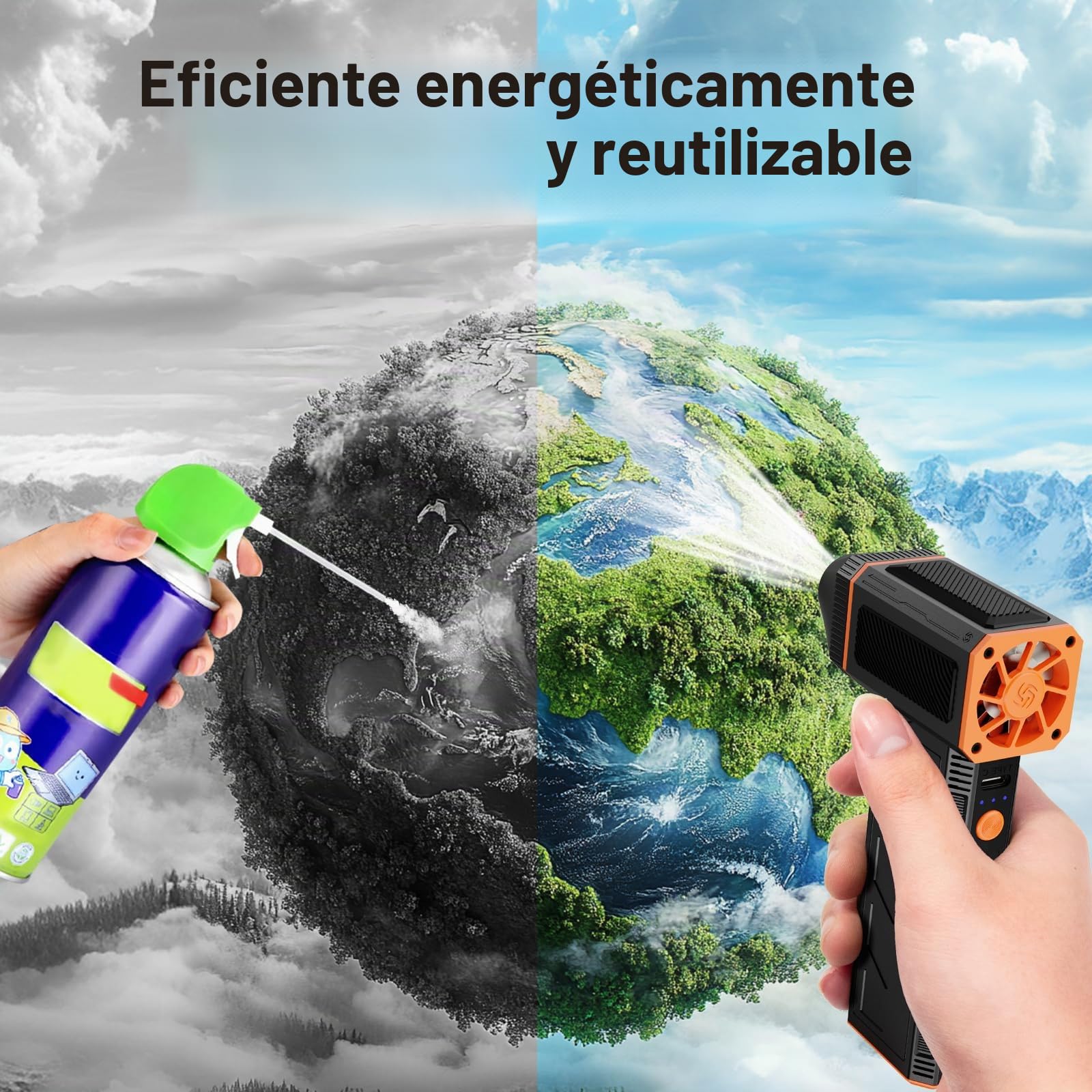 Soplador de Polvo Eléctrico 130000 RPM 3 Velocidades Recargable Aire Comprimido Limpieza PC Soplador Aire Comprimido para PC Laptop Teclado Coche Sofá Sustituye Al Spray de Aire Comprimido