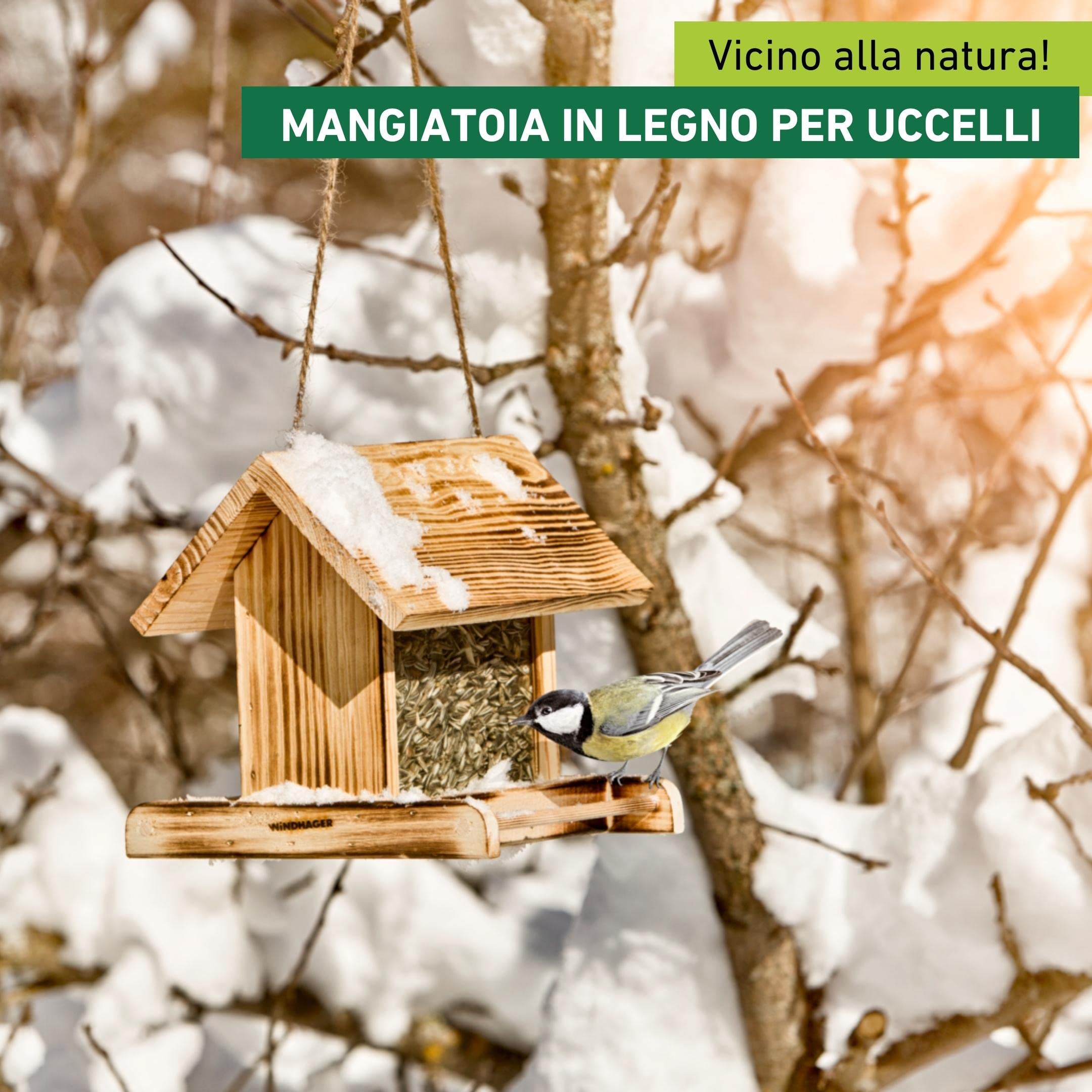 Windhager Mangiatoia da Giardino per Uccelli 24 x 24 x 19 cm