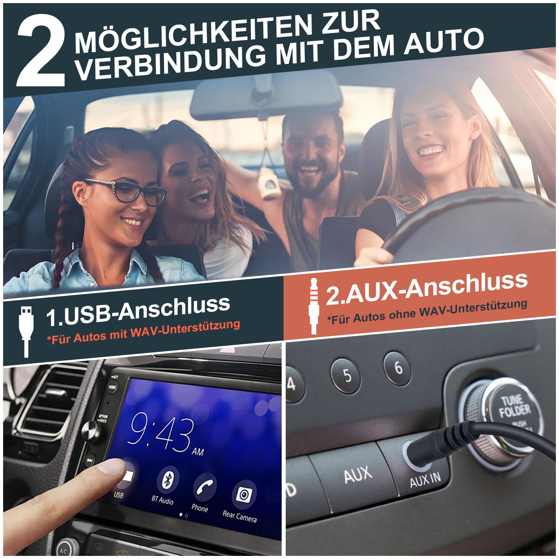 CD Player für Auto mit USB-Anschluss - Homlab Universal CD Laufwerk für Auto PKW LKW mit 1M USB-Verlängerungskabel, Externes CD Laufwerk für Laptop, PC, Fernseher, kompatibel mit Android Autoradio