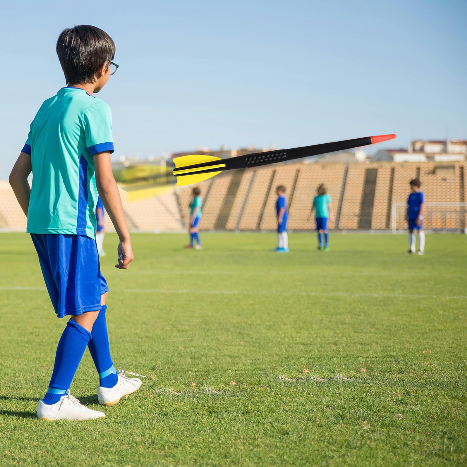 VICASKY 2 Stück Kinder Speerwurftraining mit Leichtem Abs Kunststoff Kindgerechtes Design für Outdoor Sport und Sensorisches Training im Kindergarten