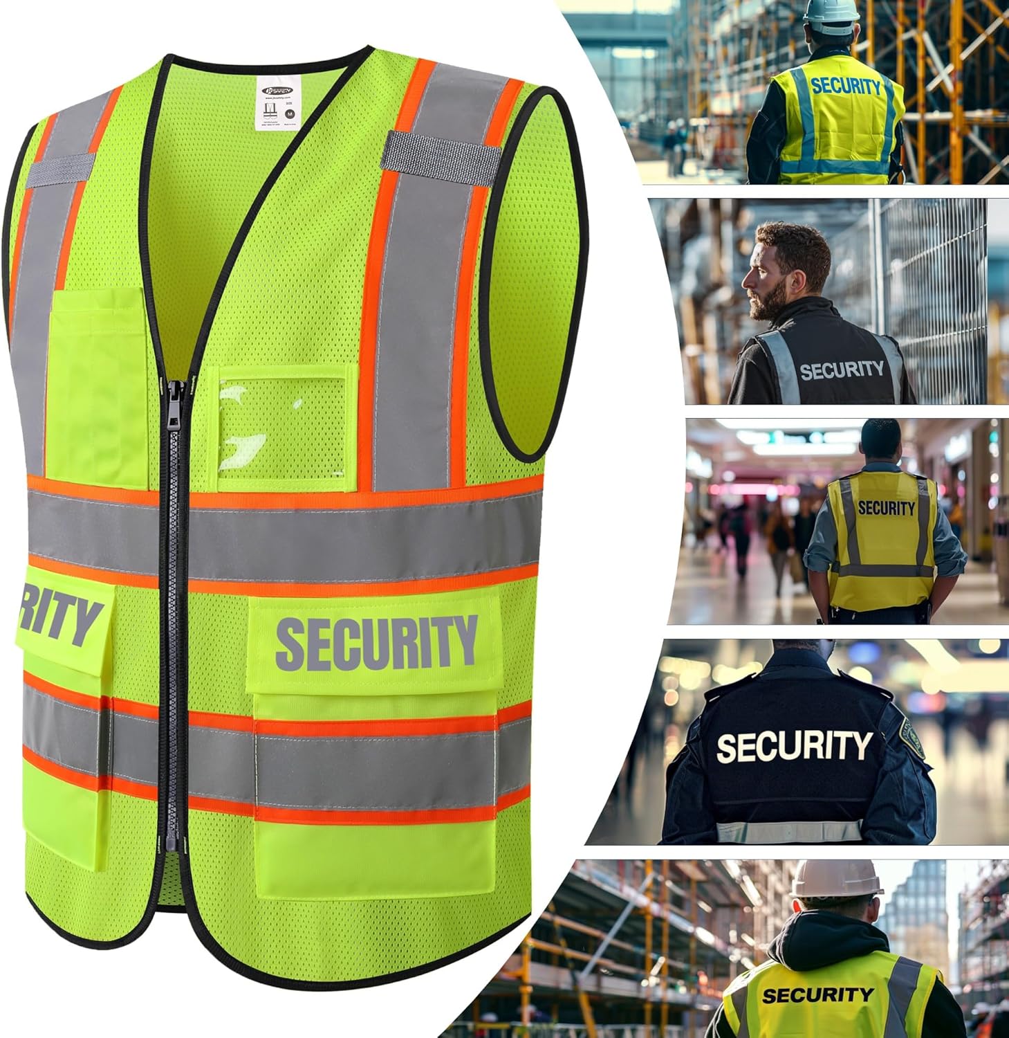 JKSafety Security Vest for Security Guard Hi Vis Safety Vest for Men Women Reflective Vests with Pockets Meet ANSI/ISEA - Image 6