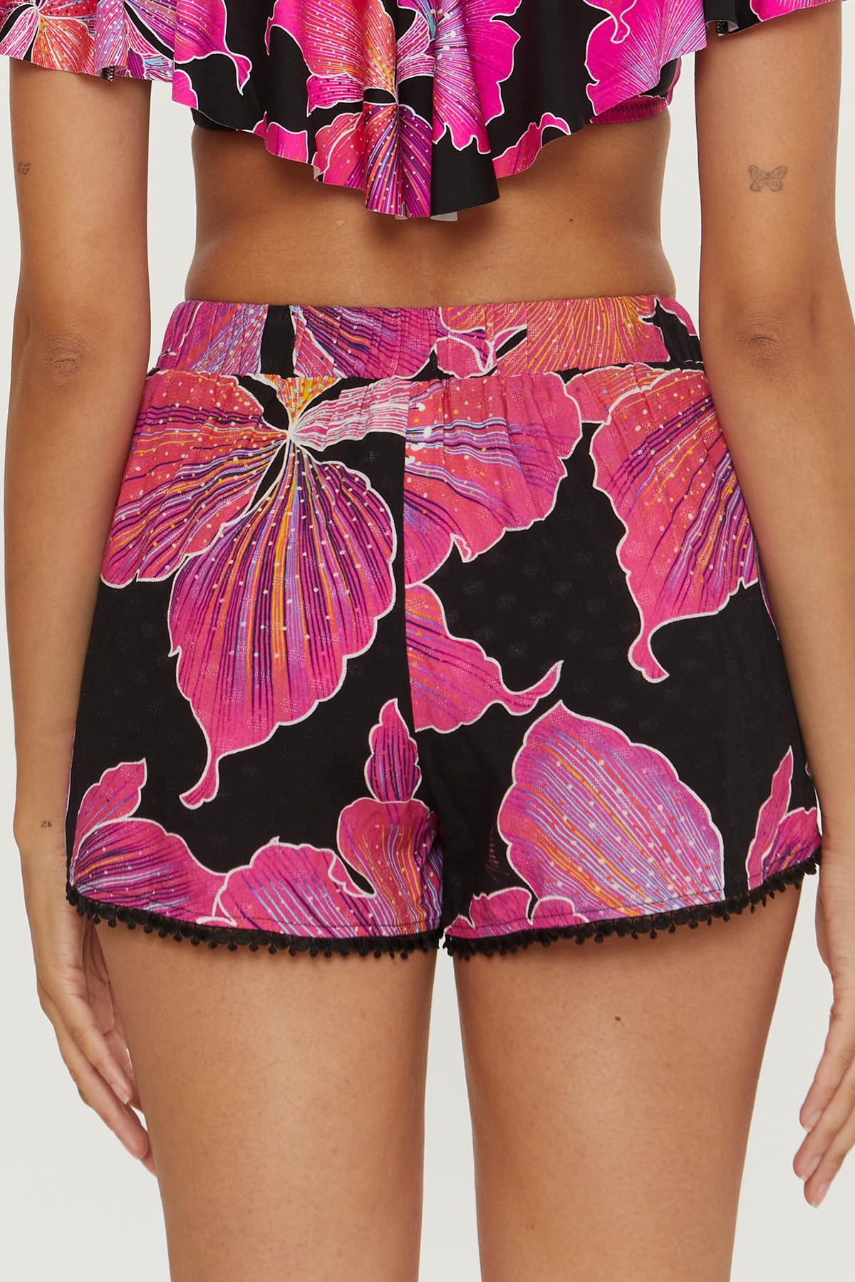 Trina Turk - Pantaloncini Fleury, Stampa Floreale, Tasche Laterali, Casual, Copricostume da Spiaggia da Donna, Copricostume Donna
